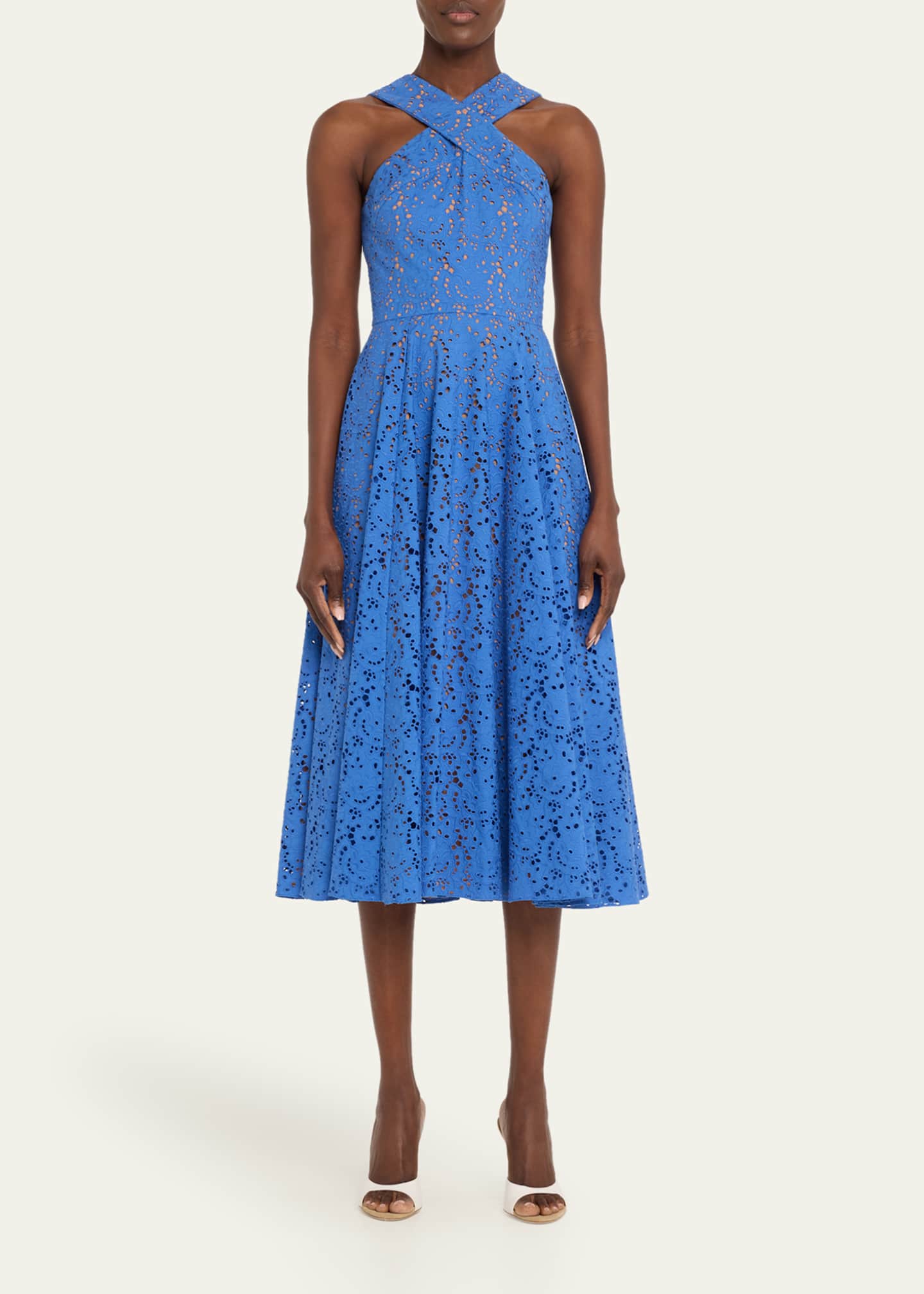 Michael Kors Collection Broderie Anglaise Crossover Halter