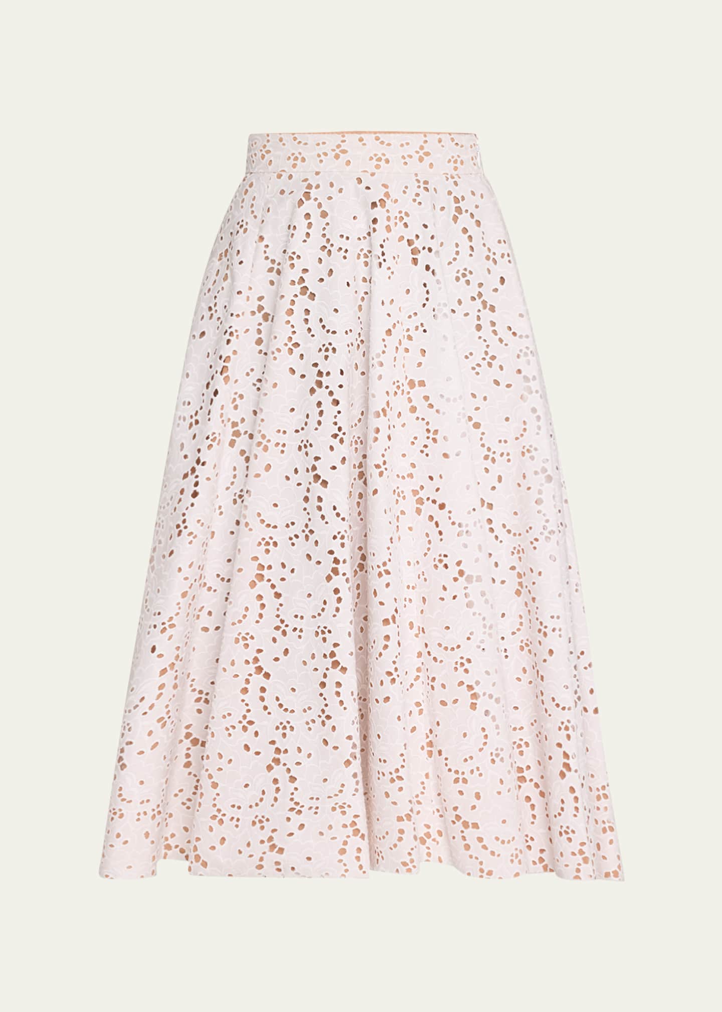 Michael Kors Collection Broderie Anglaise Midi Circle Skirt Image 1 of 5