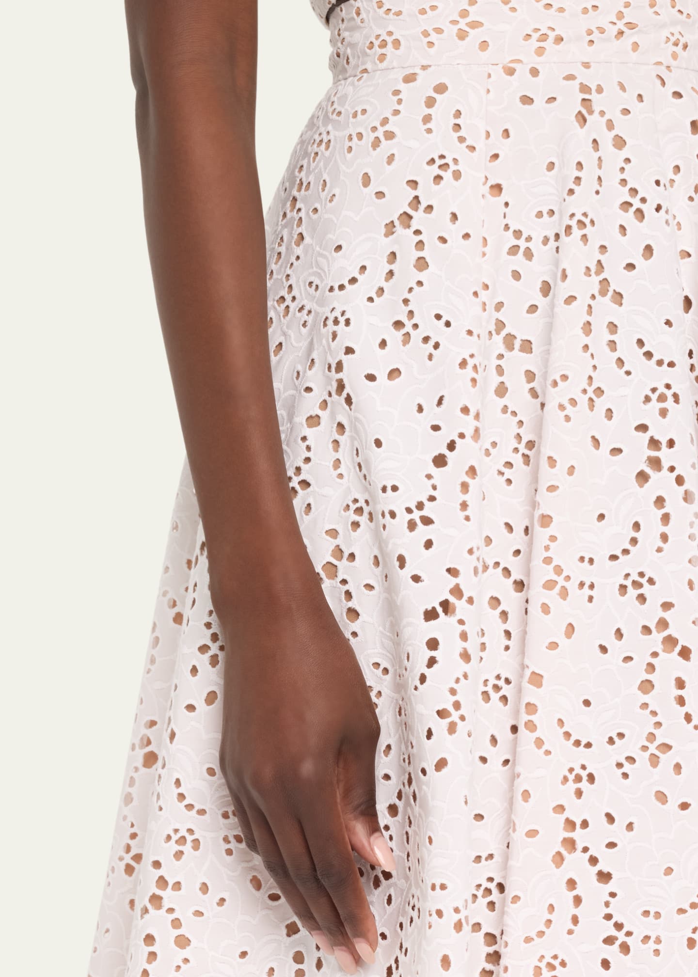 Michael Kors Collection Broderie Anglaise Midi Circle Skirt Image 5 of 5