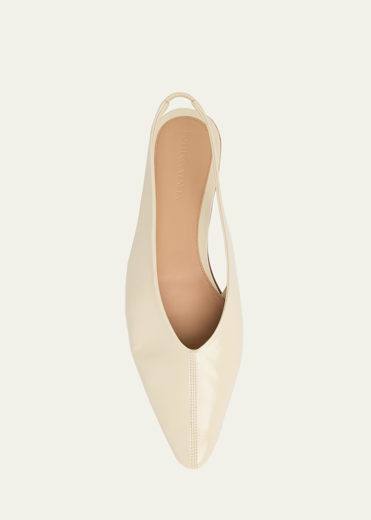 Bottega Veneta Slingback Pointed Leather Ballet Flats Image 6 of 6