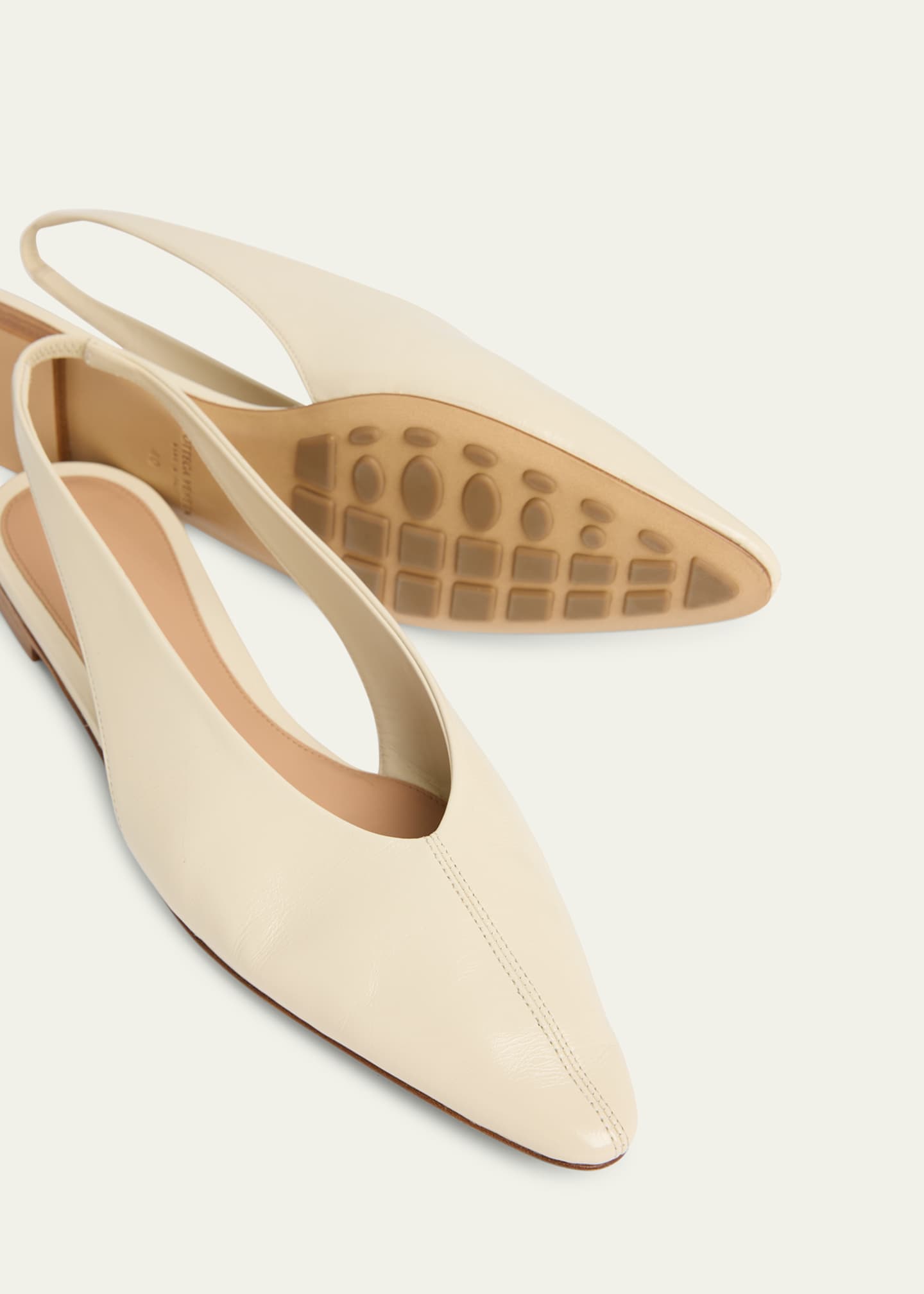 Bottega Veneta Slingback Pointed Leather Ballet Flats Image 5 of 6