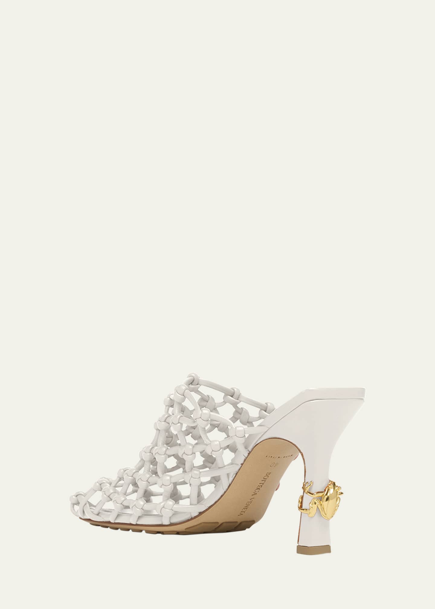 Bottega Veneta Frog Knotted Leather Stiletto Mules Image 4 of 6