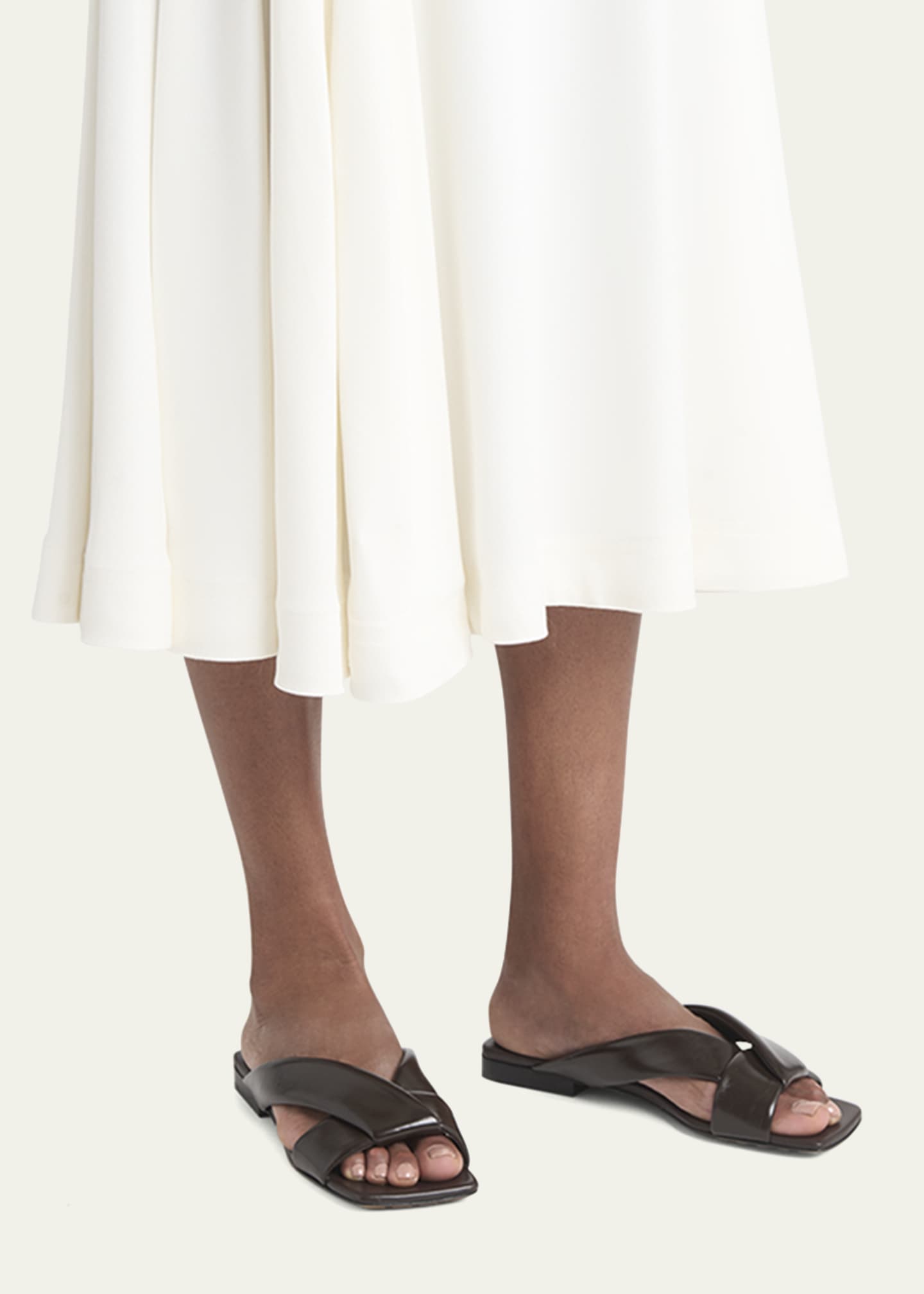 Bottega Veneta Riva Criss Cross Leather Flat Sandals