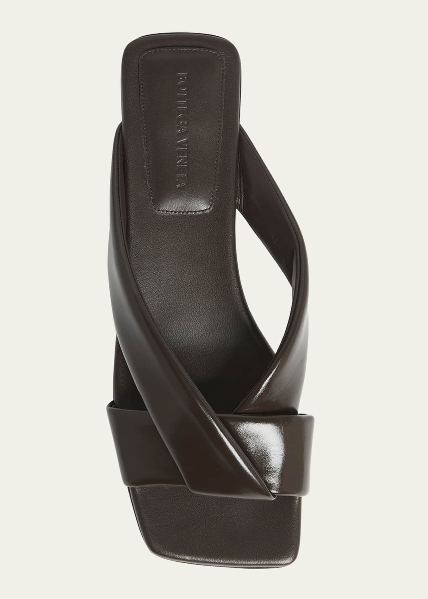 サンダル・ミュール BOTTEGA VENETA RIVA LEATHER FLAT SANDALS Bottega Veneta® Women's Riva Flat Mule in Sea salt. Shop
