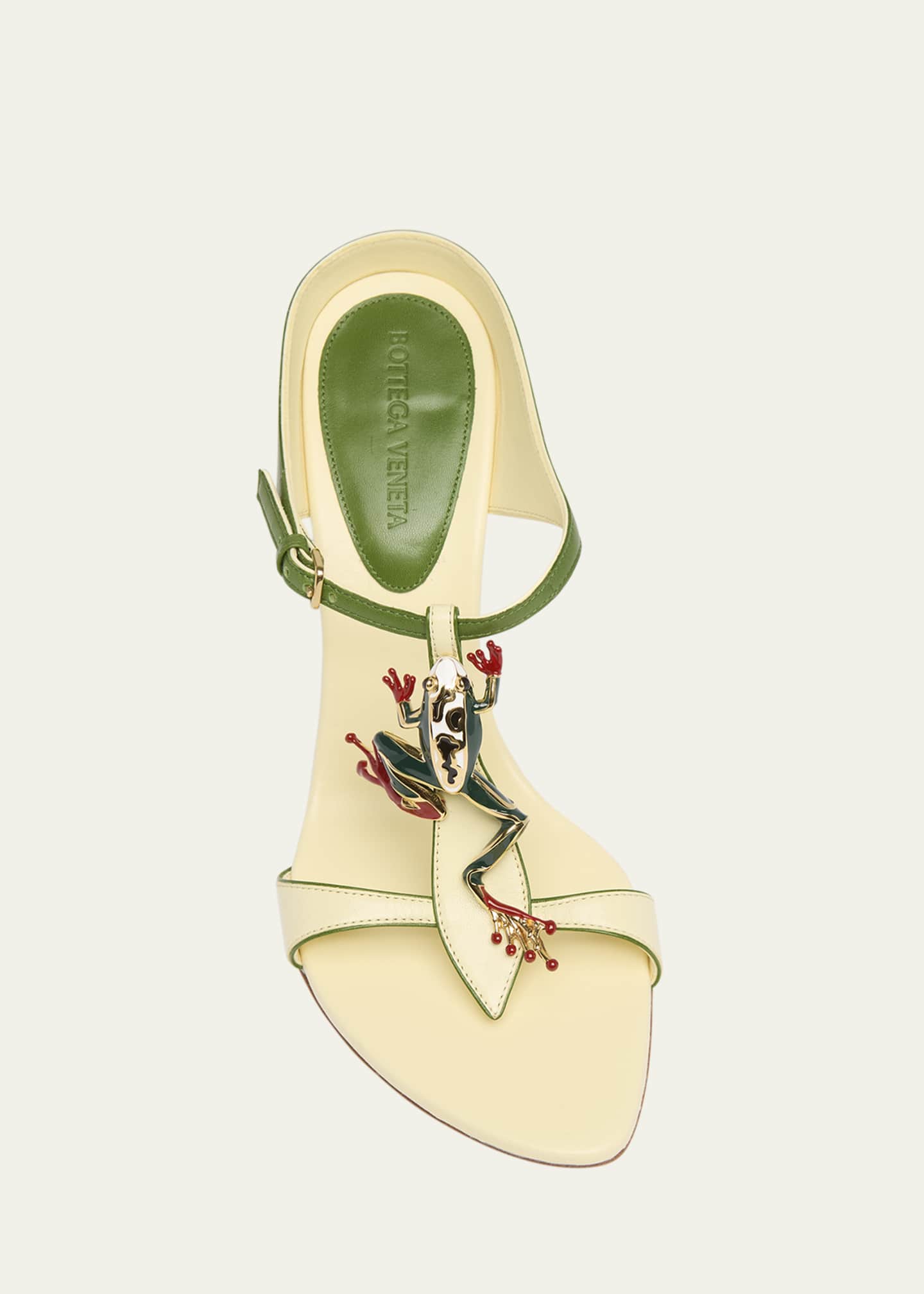 Bottega Veneta Rana Frog Embellished Leather Stiletto Mules Image 6 of 6