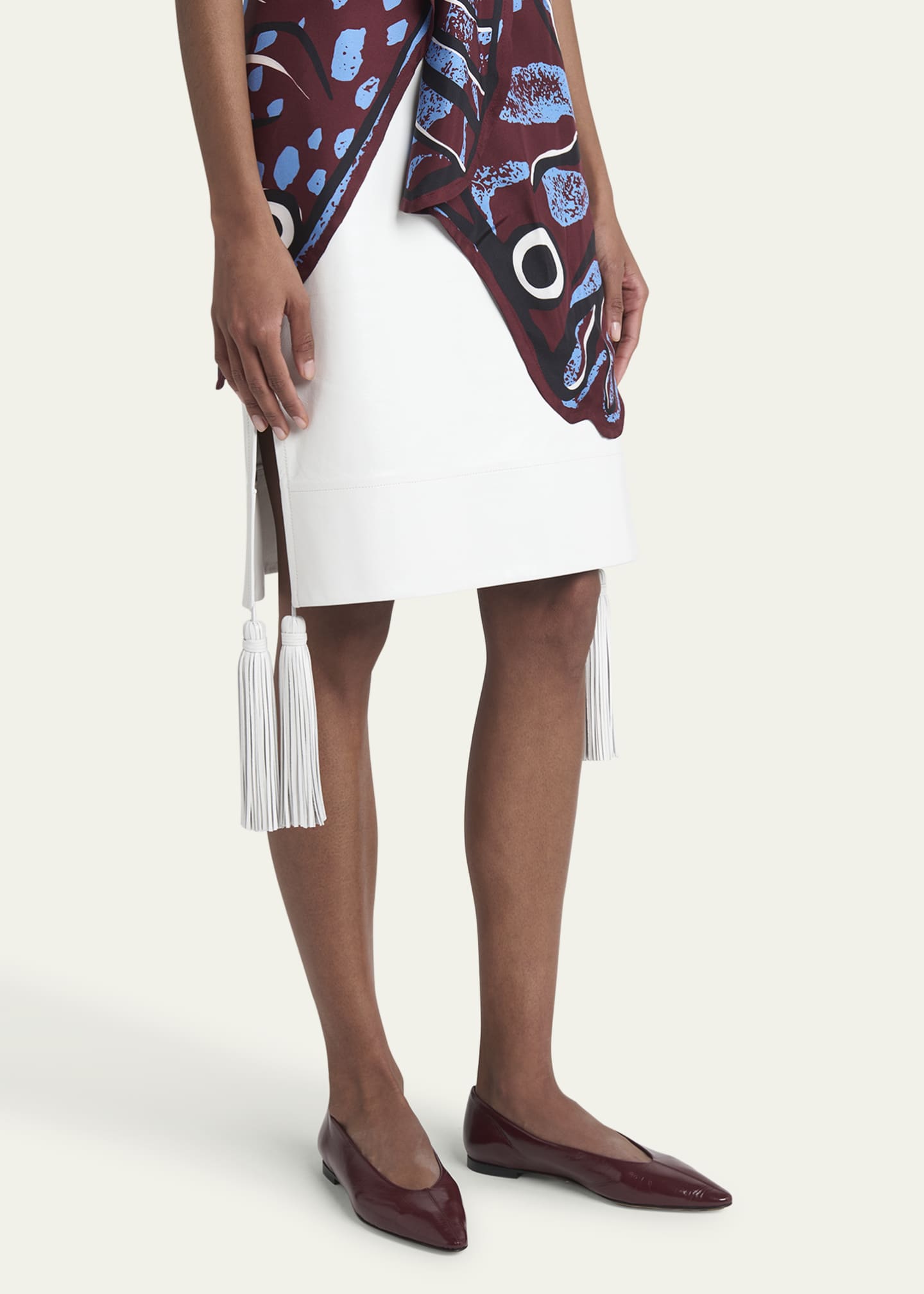 Bottega Veneta Sofia Pointed Leather Ballet Flats Image 2 of 6