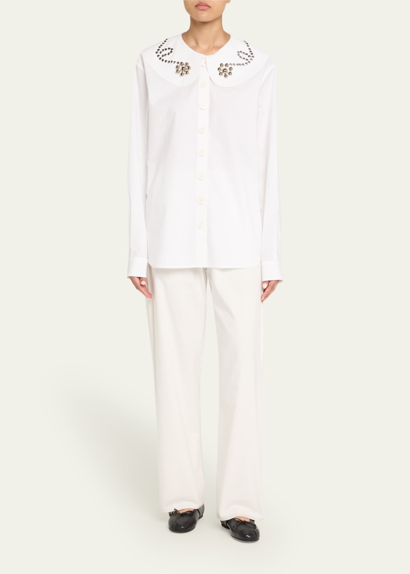 Chopova Lowena Studdy Cotton Poplin Shirt Image 2 of 5