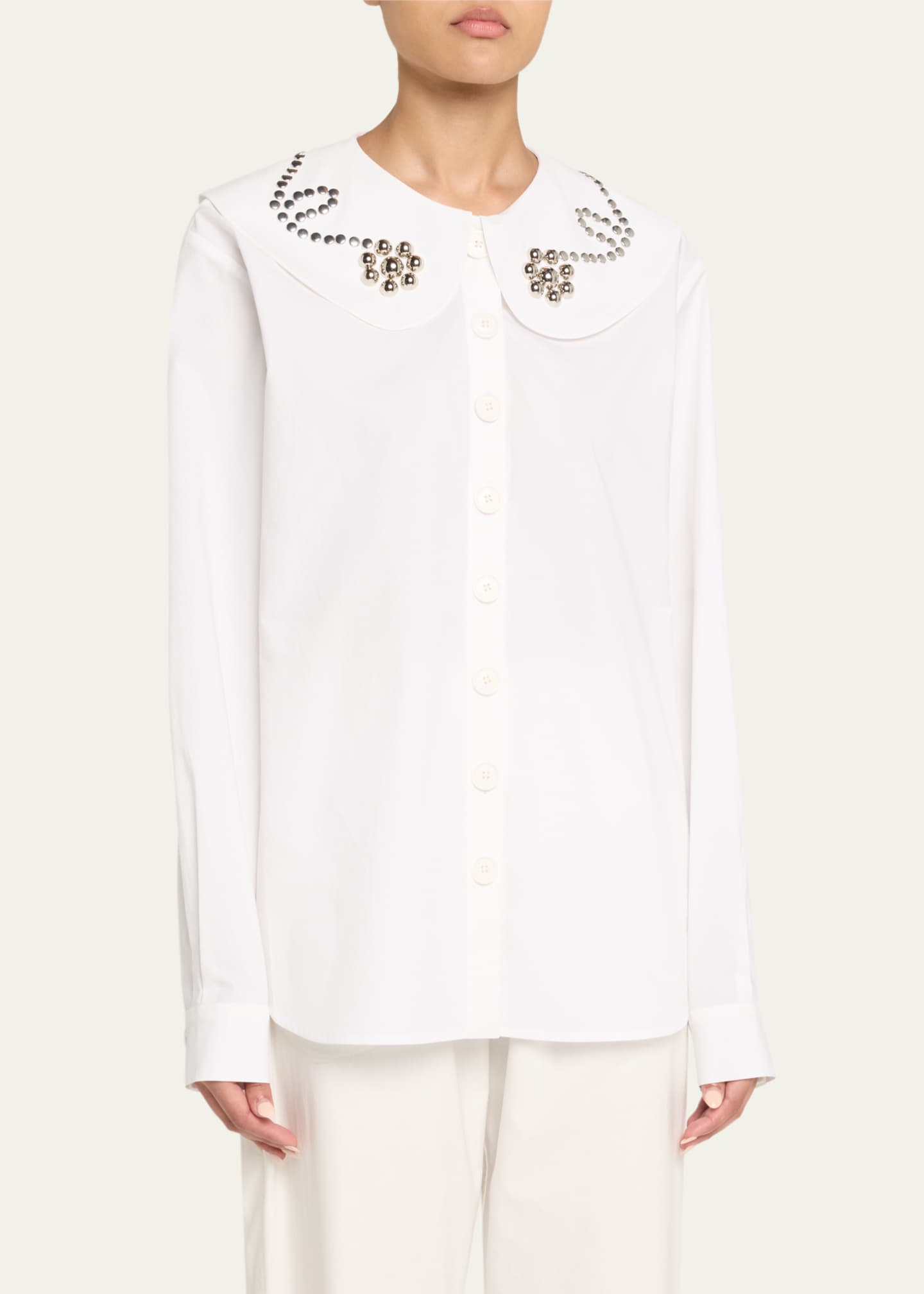 Chopova Lowena Studdy Cotton Poplin Shirt Image 4 of 5