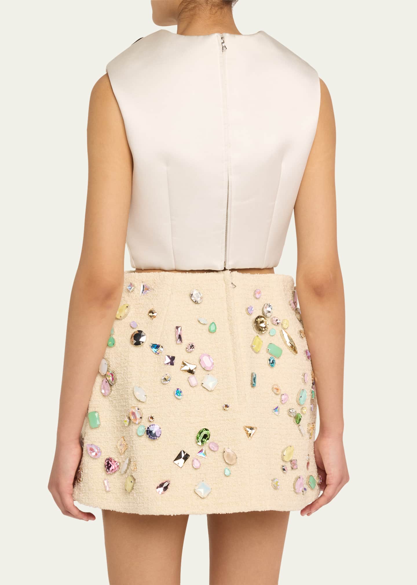 Marc Jacobs Runway Floral Brooch Cropped Silk Shell Top Image 3 of 5