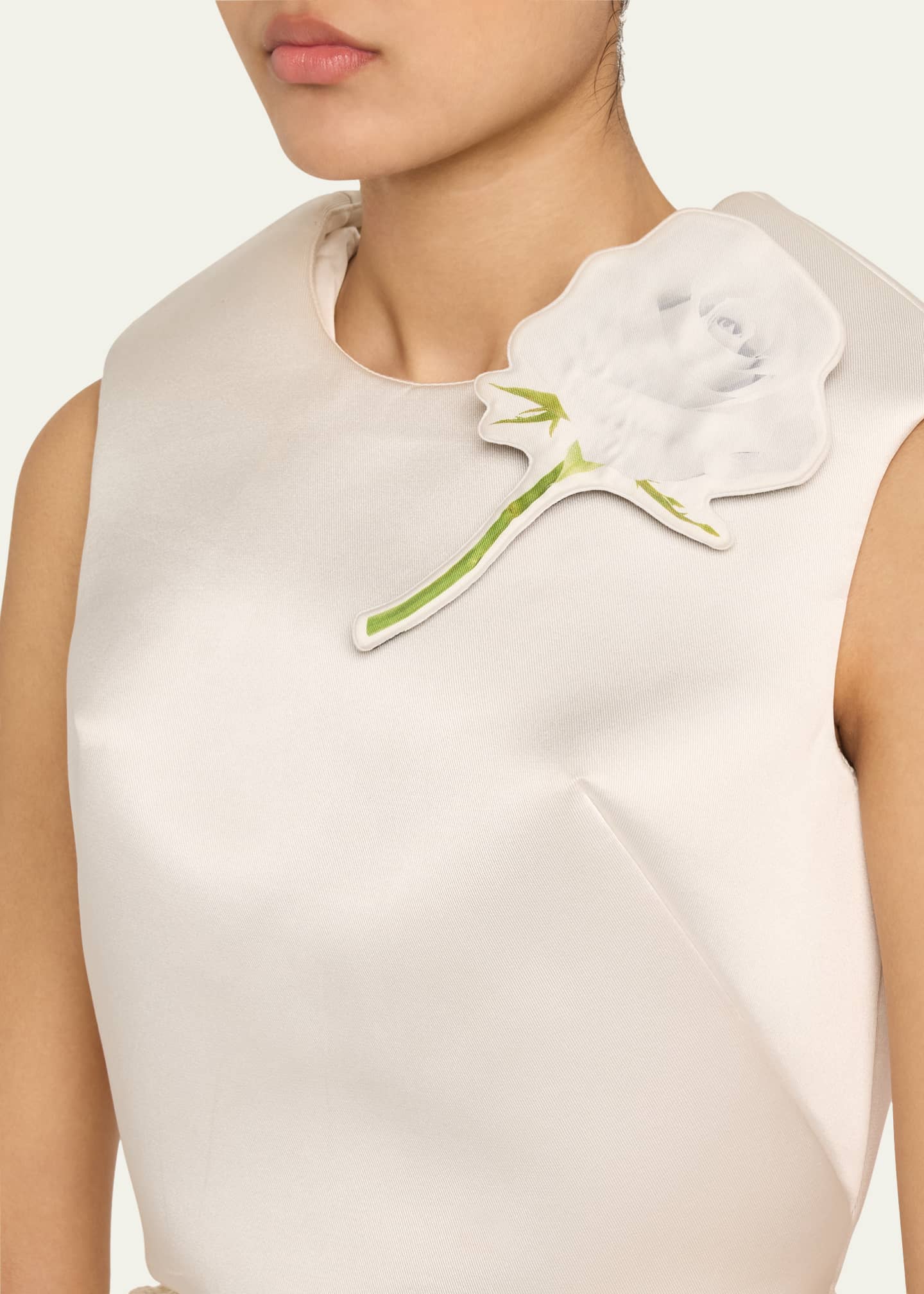 Marc Jacobs Runway Floral Brooch Cropped Silk Shell Top Image 5 of 5