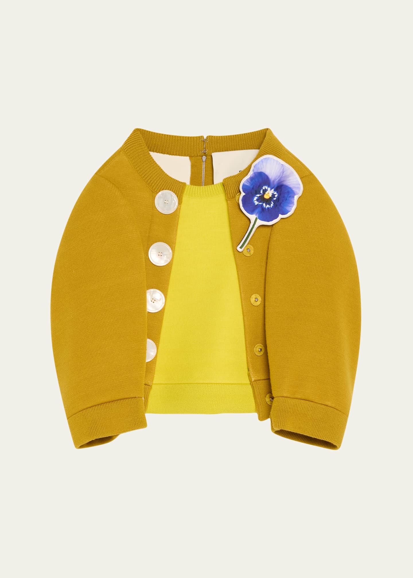 Marc Jacobs Runway Floral Brooch Layered Wool Sweater Bergdorf Goodman