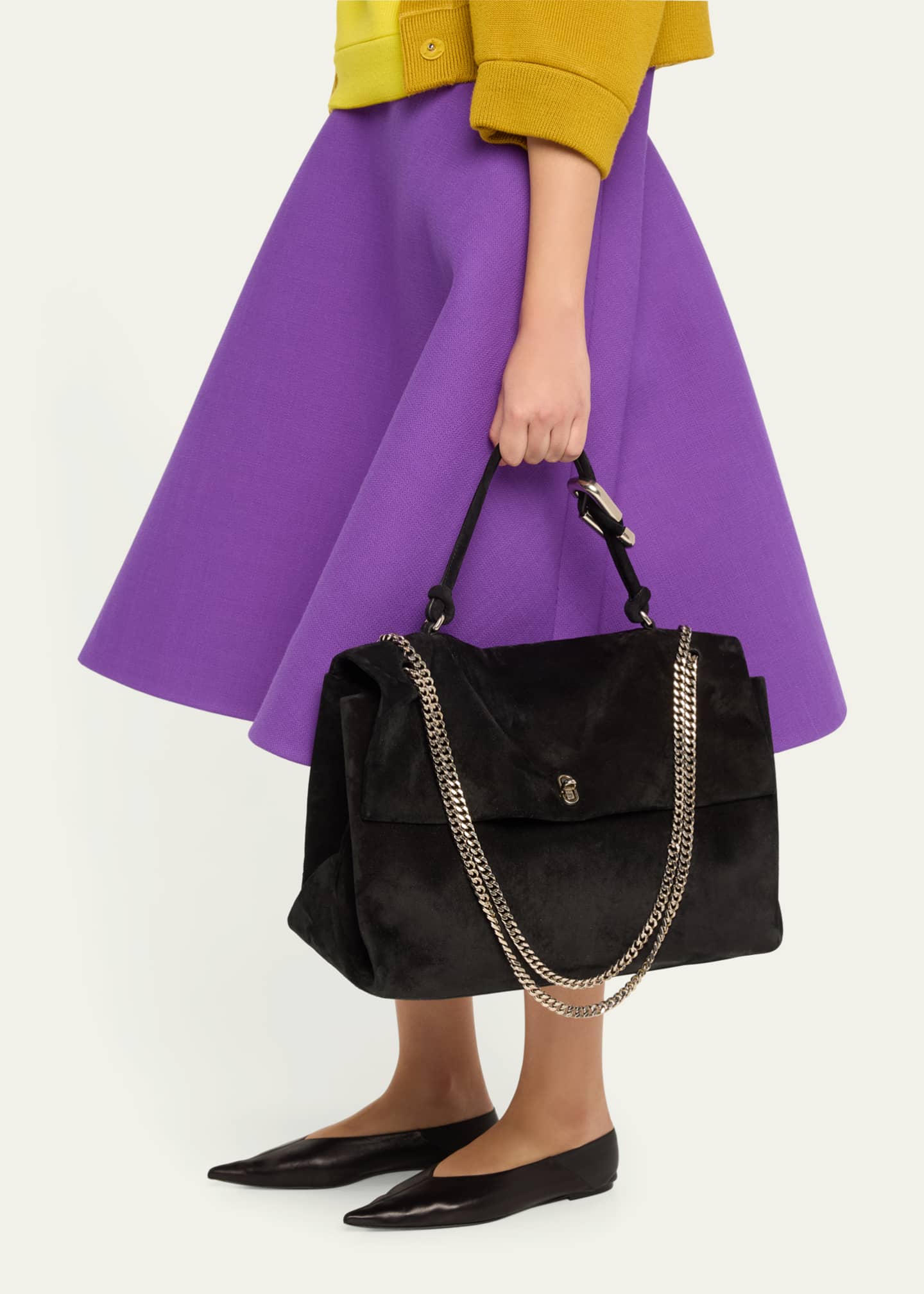 Marc Jacobs Runway Large Suede Chain Shoulder Bag Image 2 of 6