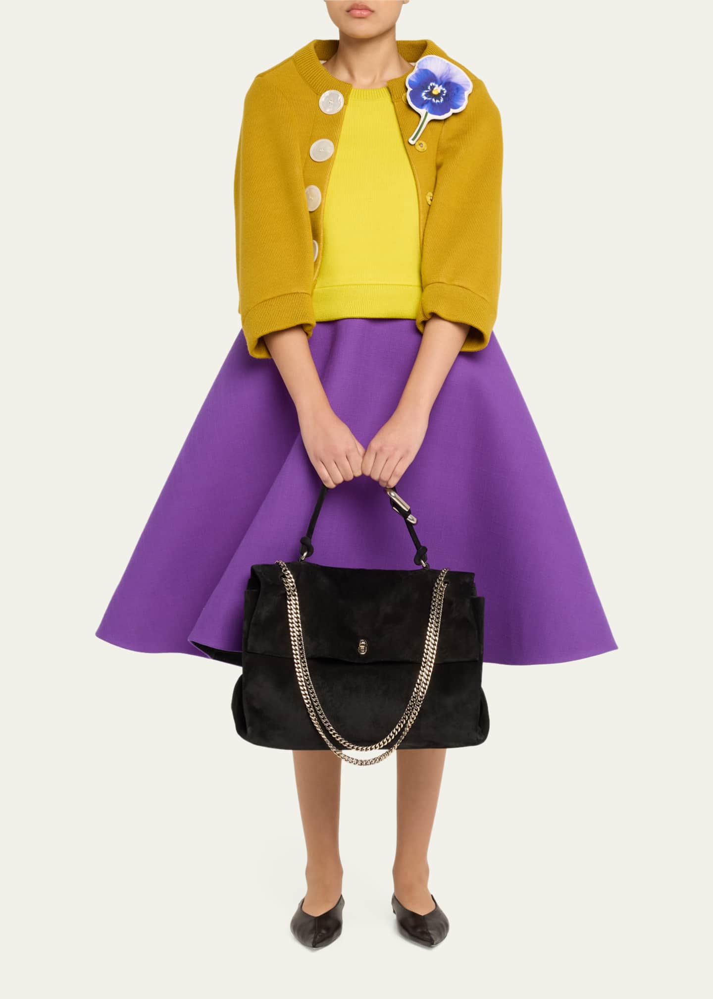 Marc Jacobs Runway Large Suede Chain Shoulder Bag Image 5 of 6