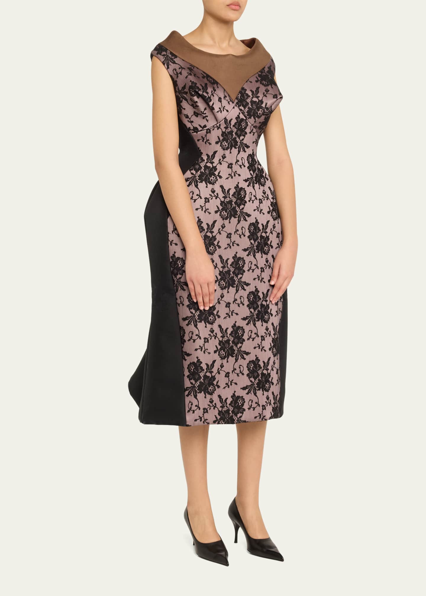 Marc Jacobs Runway Structured Lace Inset Midi Dress Image 4 of 5