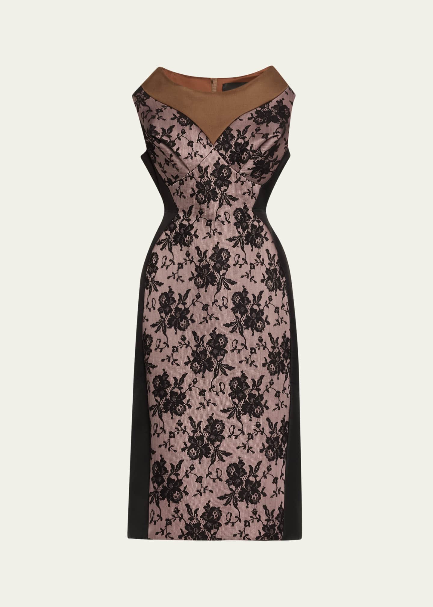 Marc Jacobs Runway Structured Lace Inset Midi Dress Image 1 of 5