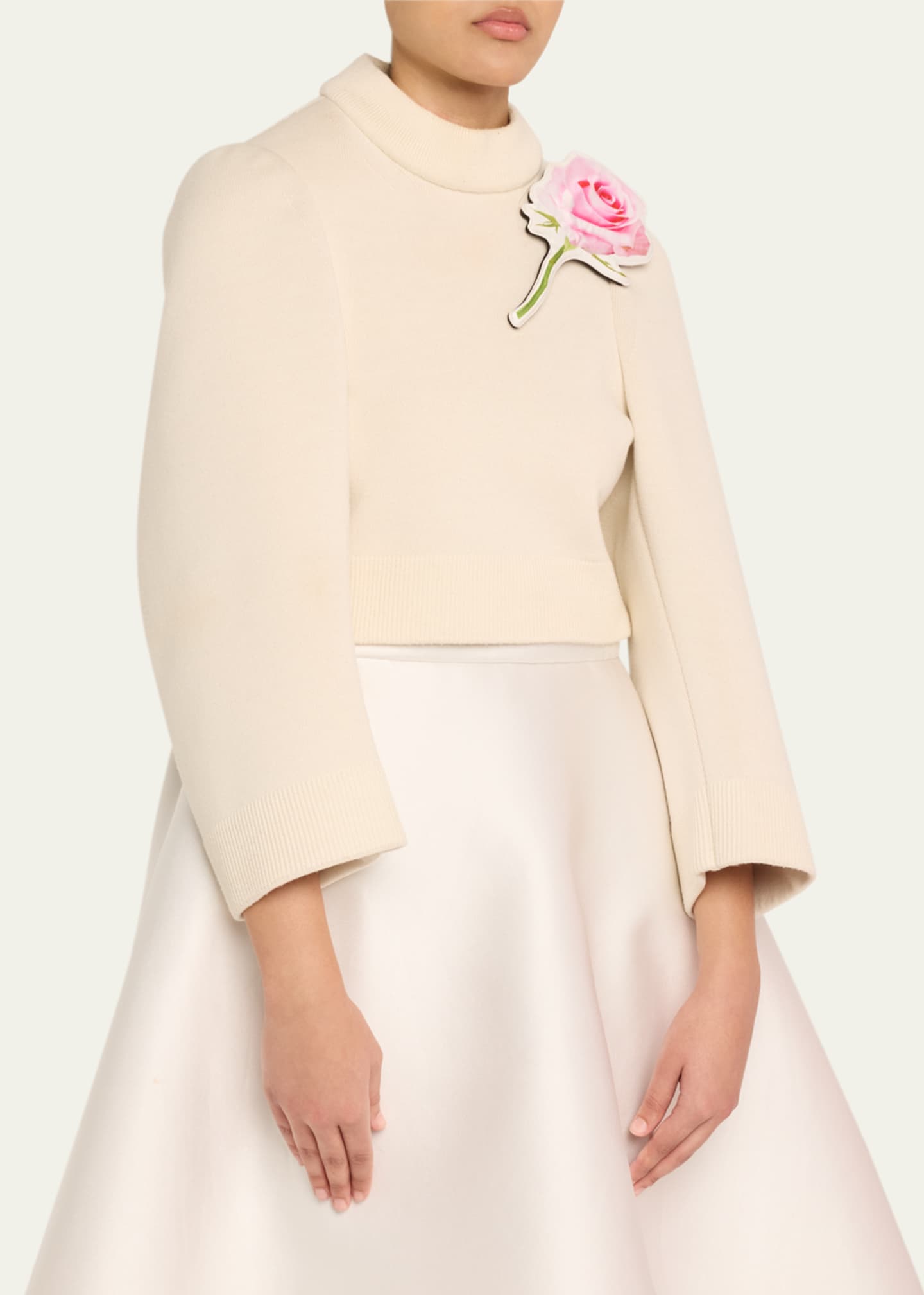 Marc Jacobs Runway Floral Brooch Wool Sweater Image 4 of 5
