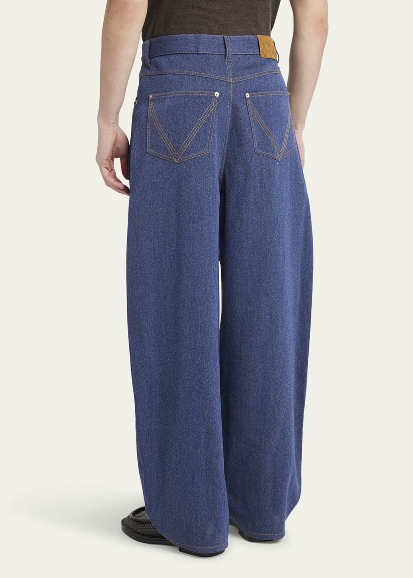 Bottega Veneta Men's Wide-Leg Drill Trousers Image 3 of 5