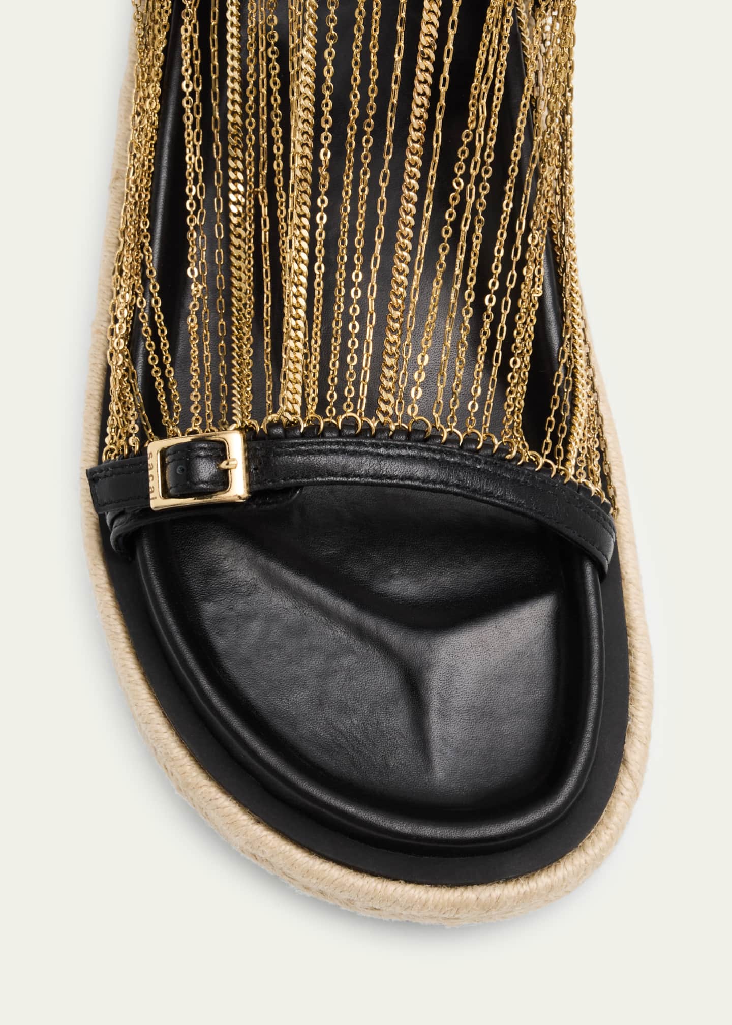 SACAI Chain Leather Buckle Espadrille Sandals Image 4 of 4
