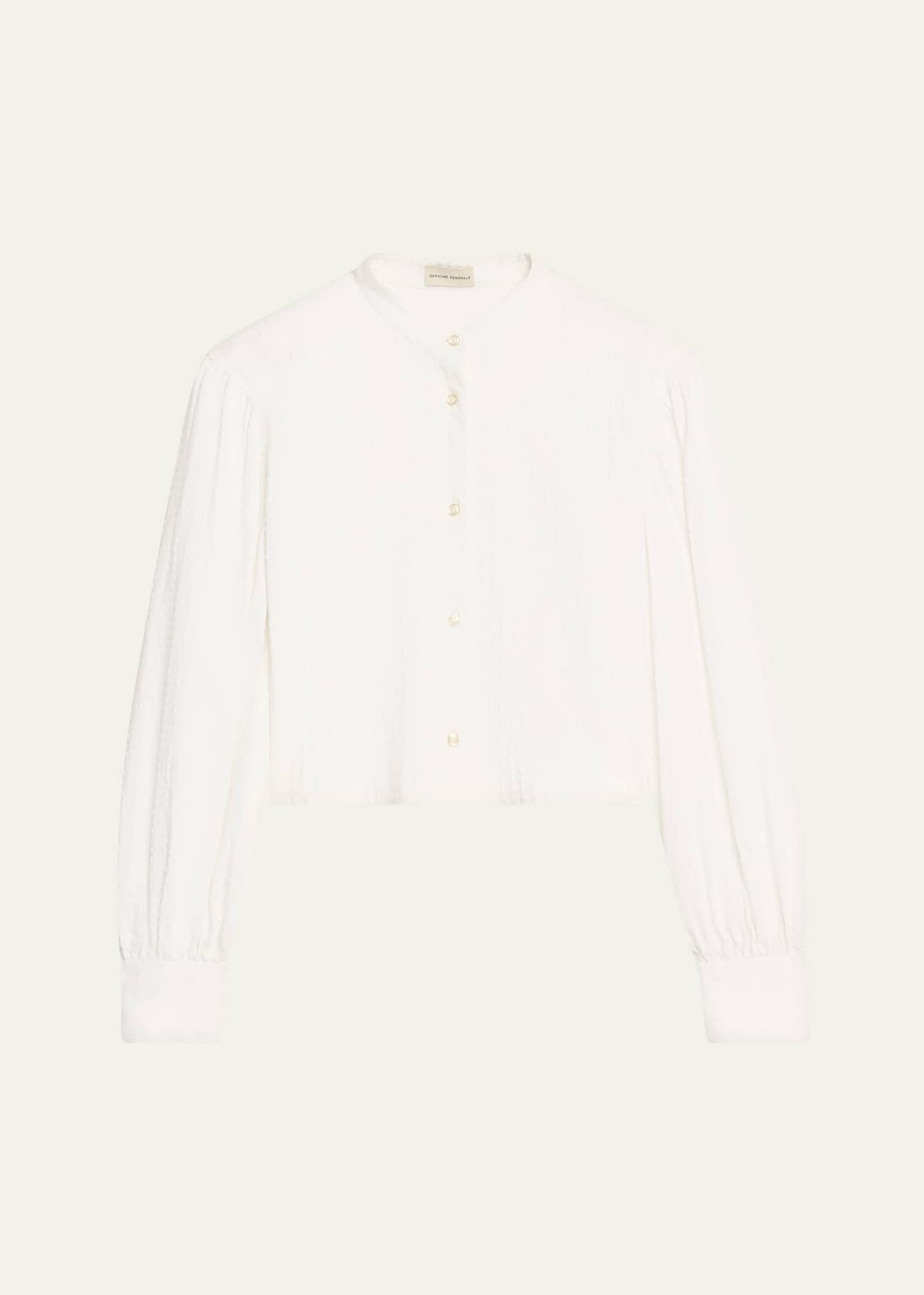 Officine Generale Adeline Textured Long-Sleeve Shirt Image 1 of 5