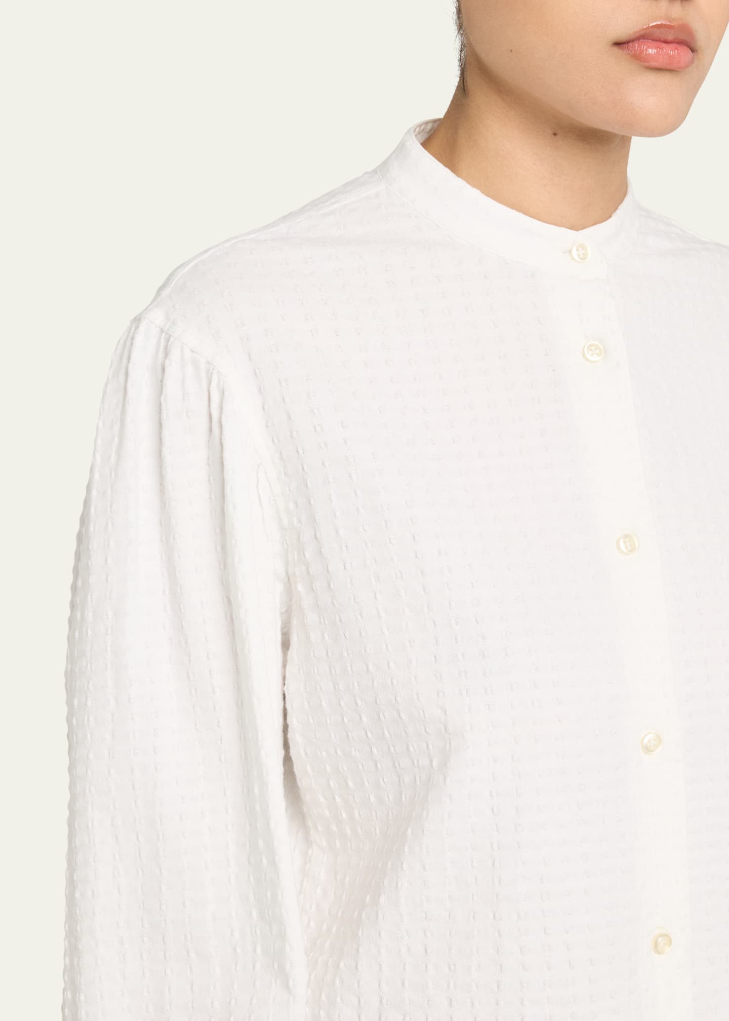 Officine Generale Adeline Textured Long-Sleeve Shirt Image 5 of 5