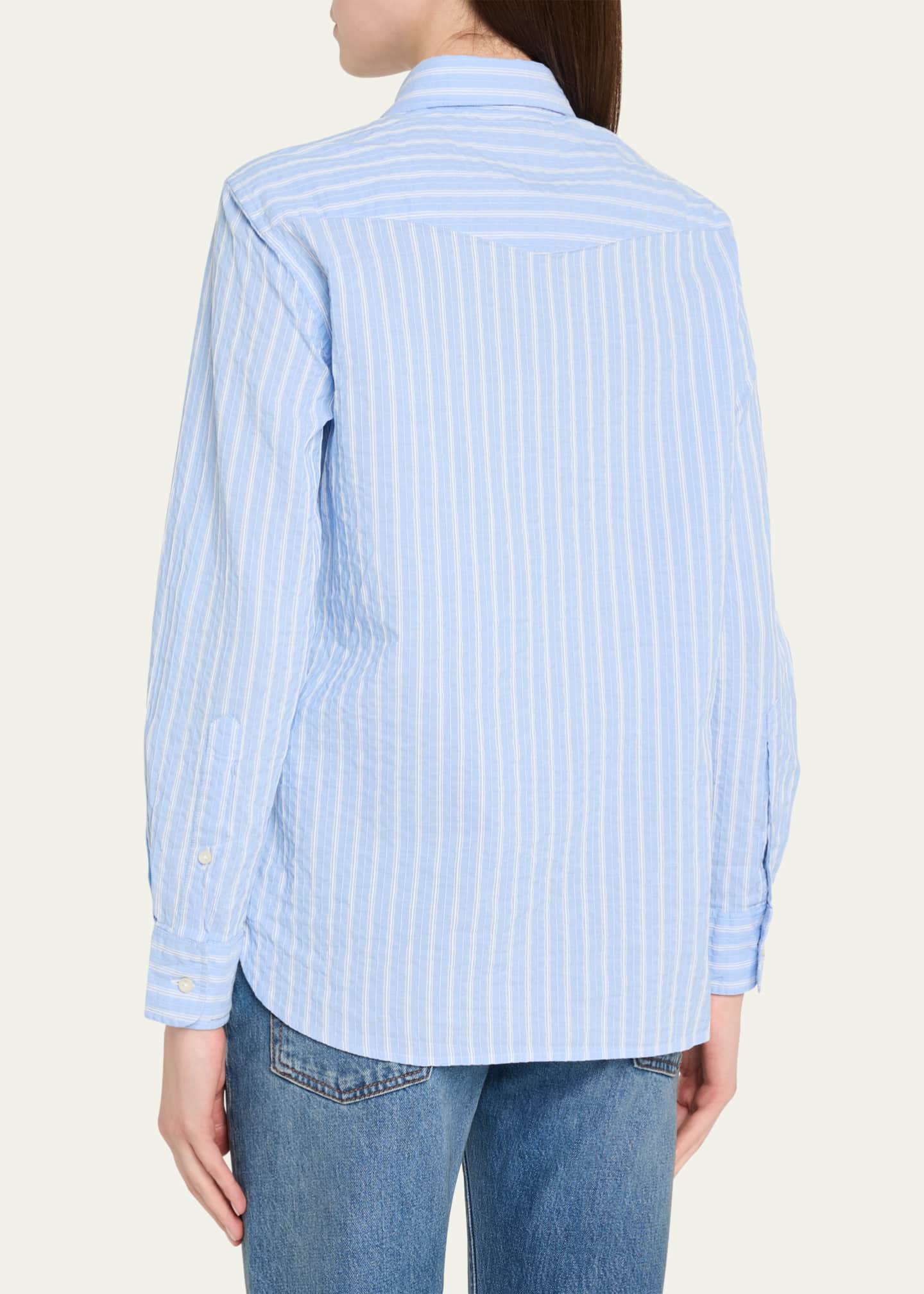 Officine Generale Colombe Stripe Long-Sleeve Shirt Image 3 of 5