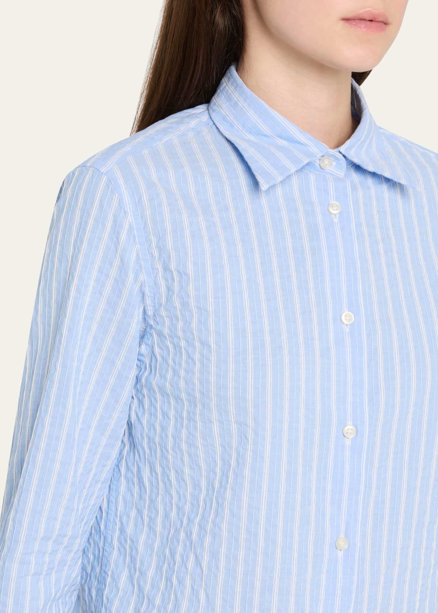 Officine Generale Colombe Stripe Long-Sleeve Shirt Image 5 of 5