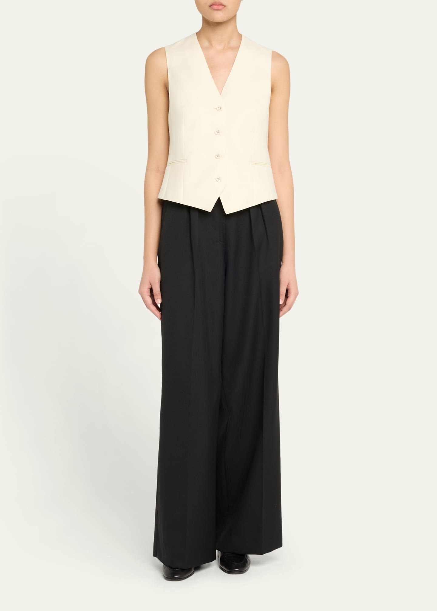 Officine Generale Cleo Tailored Wool Vest Image 2 of 5