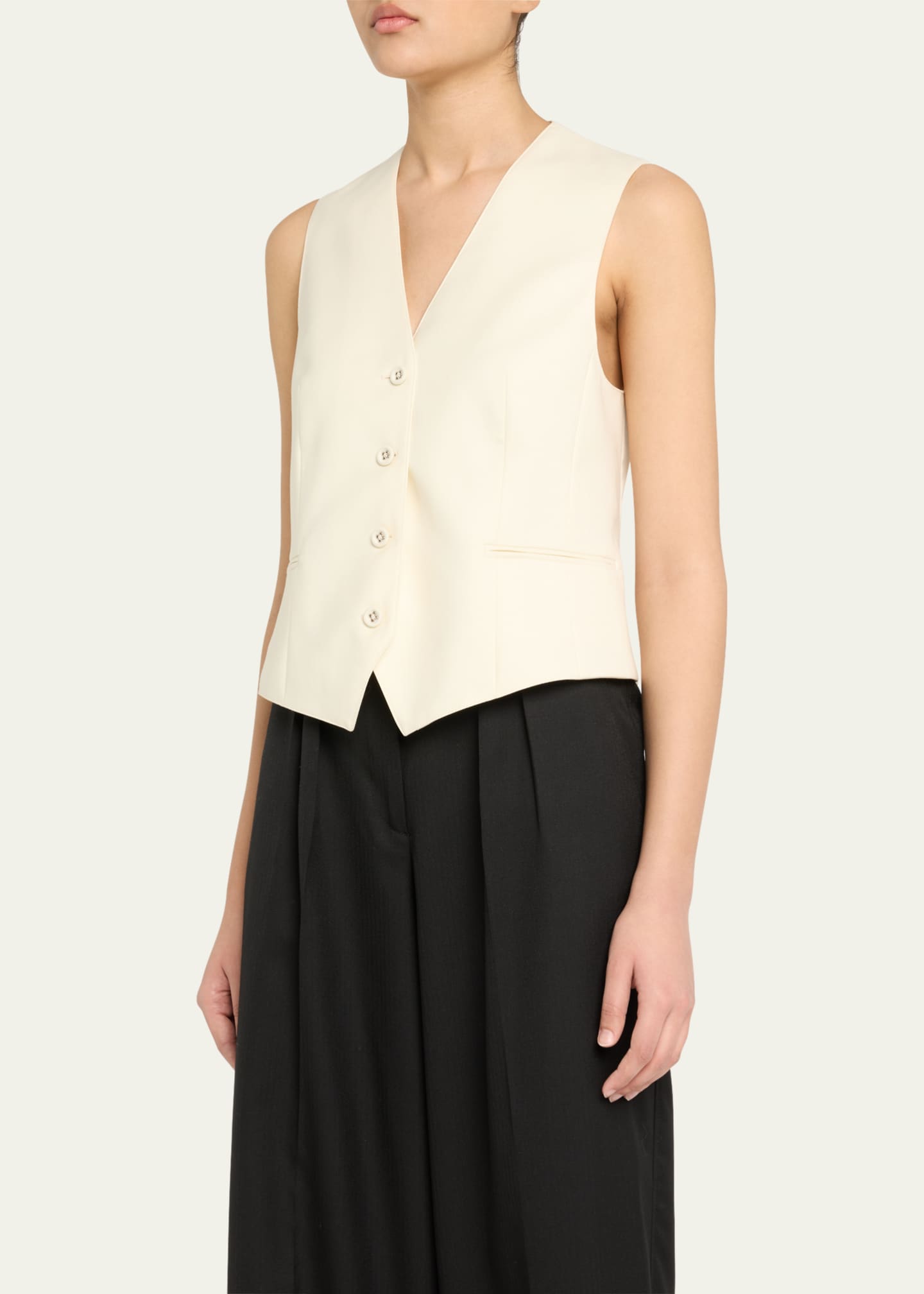 Officine Generale Cleo Tailored Wool Vest Image 4 of 5