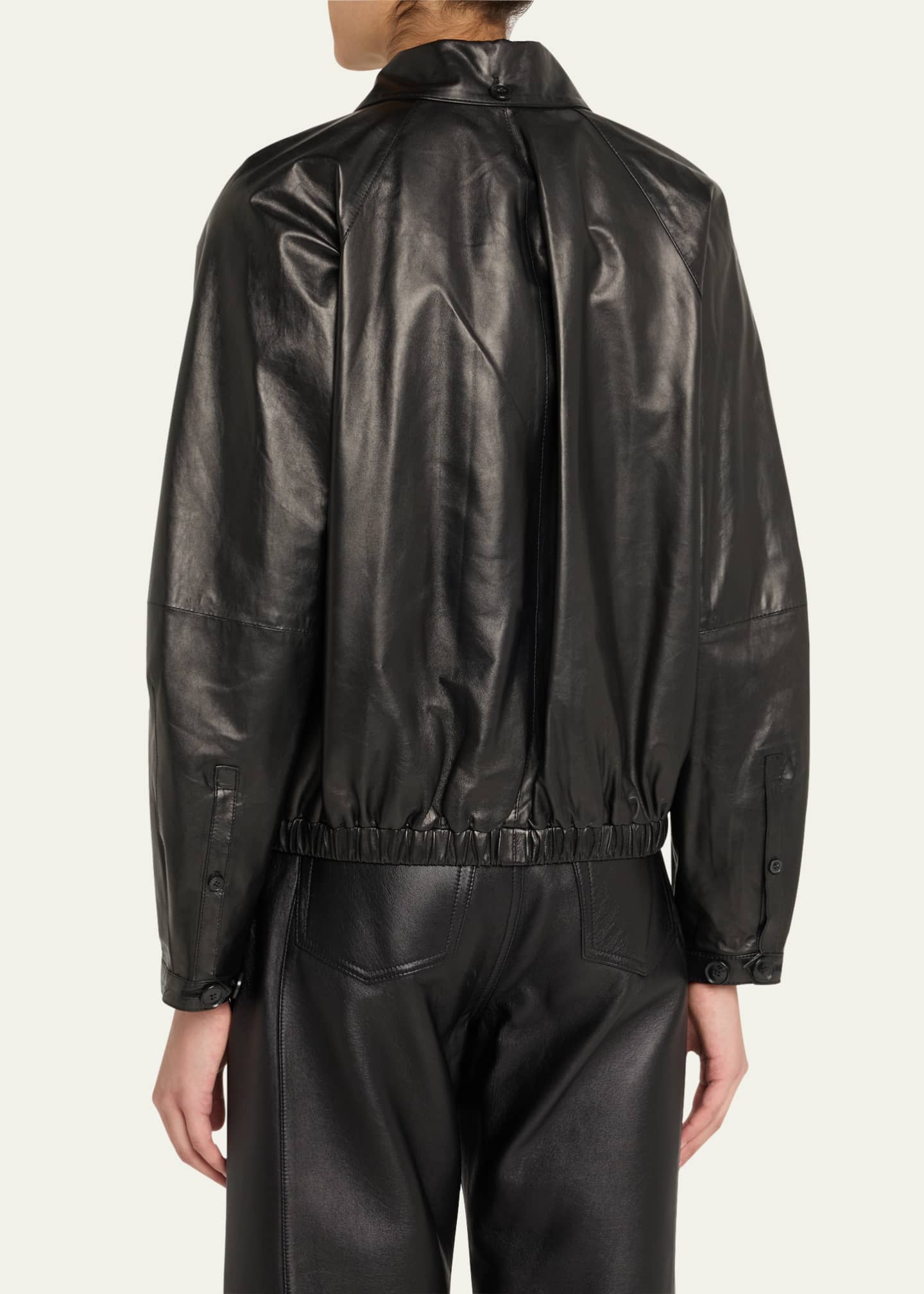 Proenza Schouler White Label Beck Leather Bomber Jacket Image 3 of 5