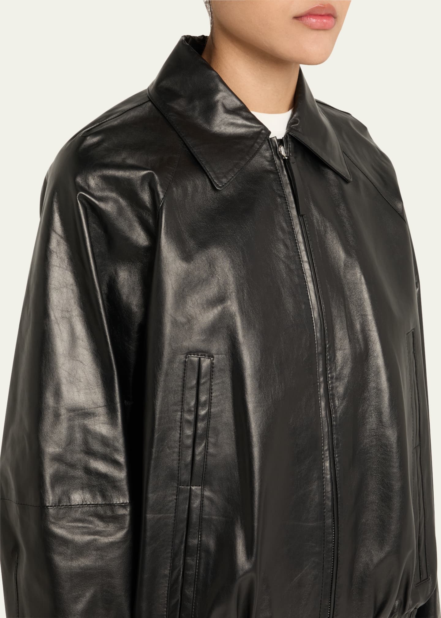 Proenza Schouler White Label Beck Leather Bomber Jacket Image 5 of 5