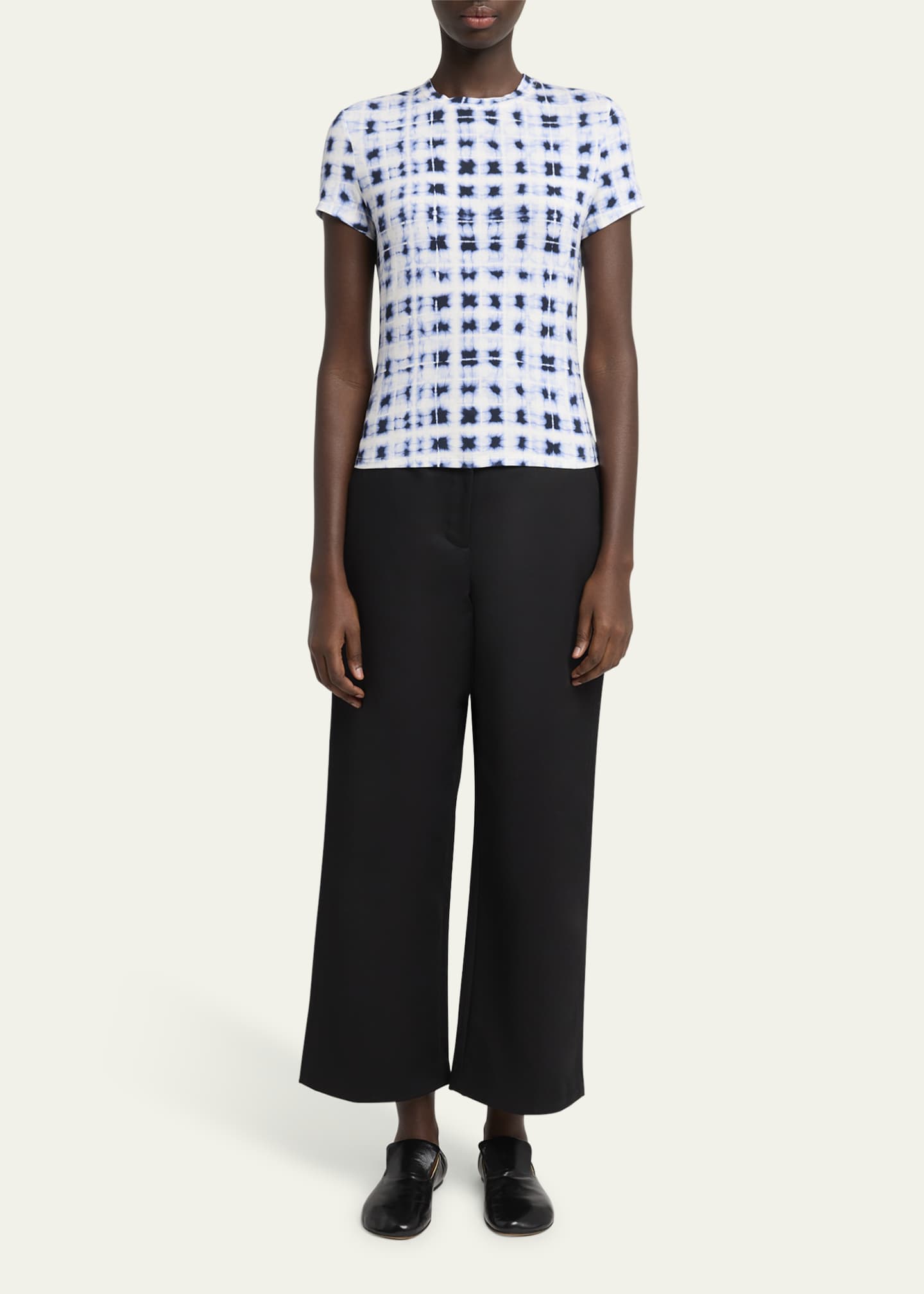 Proenza Schouler White Label Parson Crewneck Jersey Tee Image 2 of 5