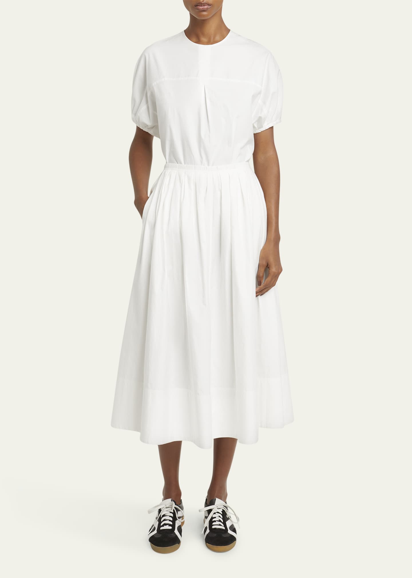 Proenza Schouler White Label Austin A-Line Cotton Sateen Skirt Image 2 of 5