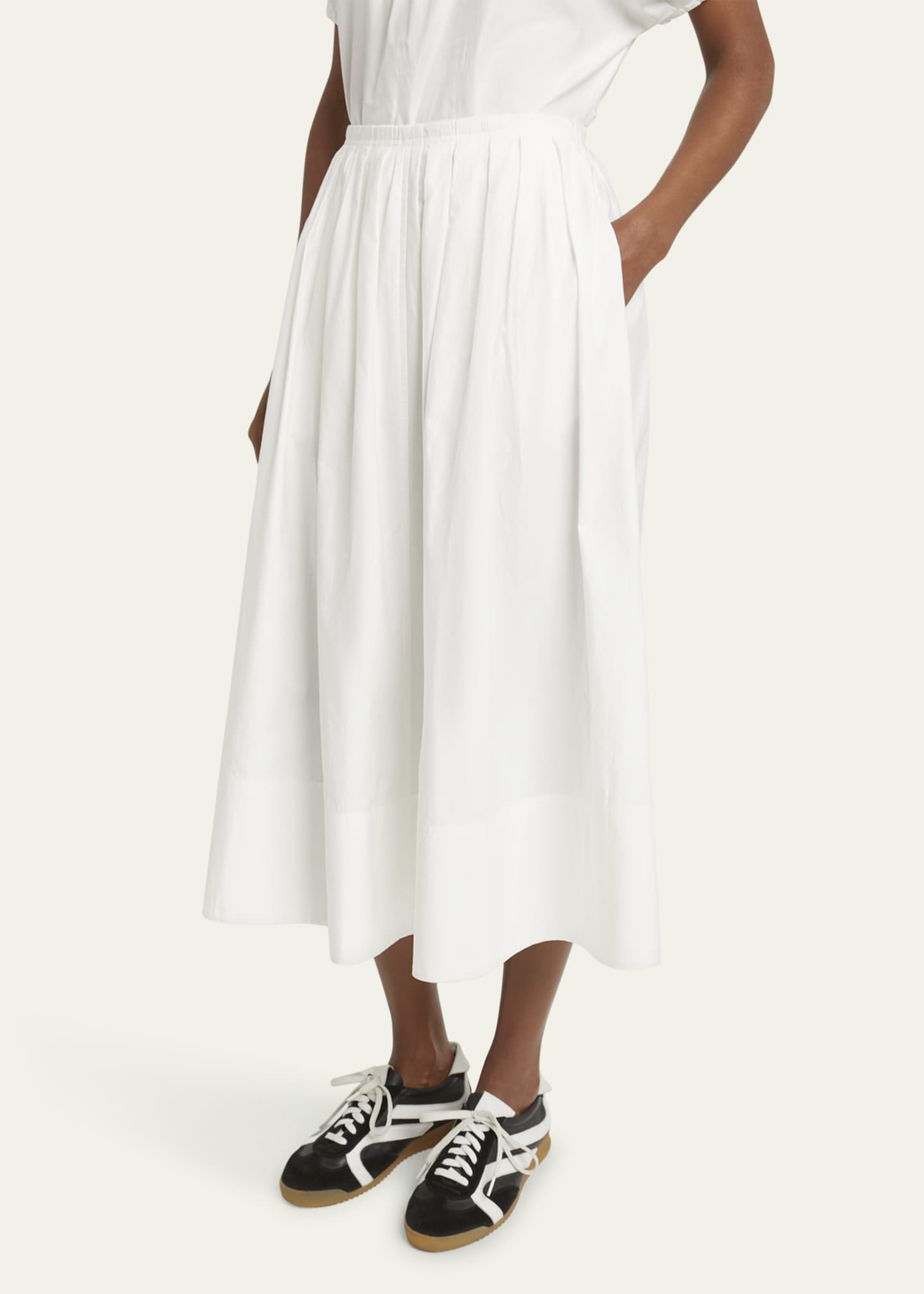 Proenza Schouler White Label Austin A-Line Cotton Sateen Skirt Image 4 of 5