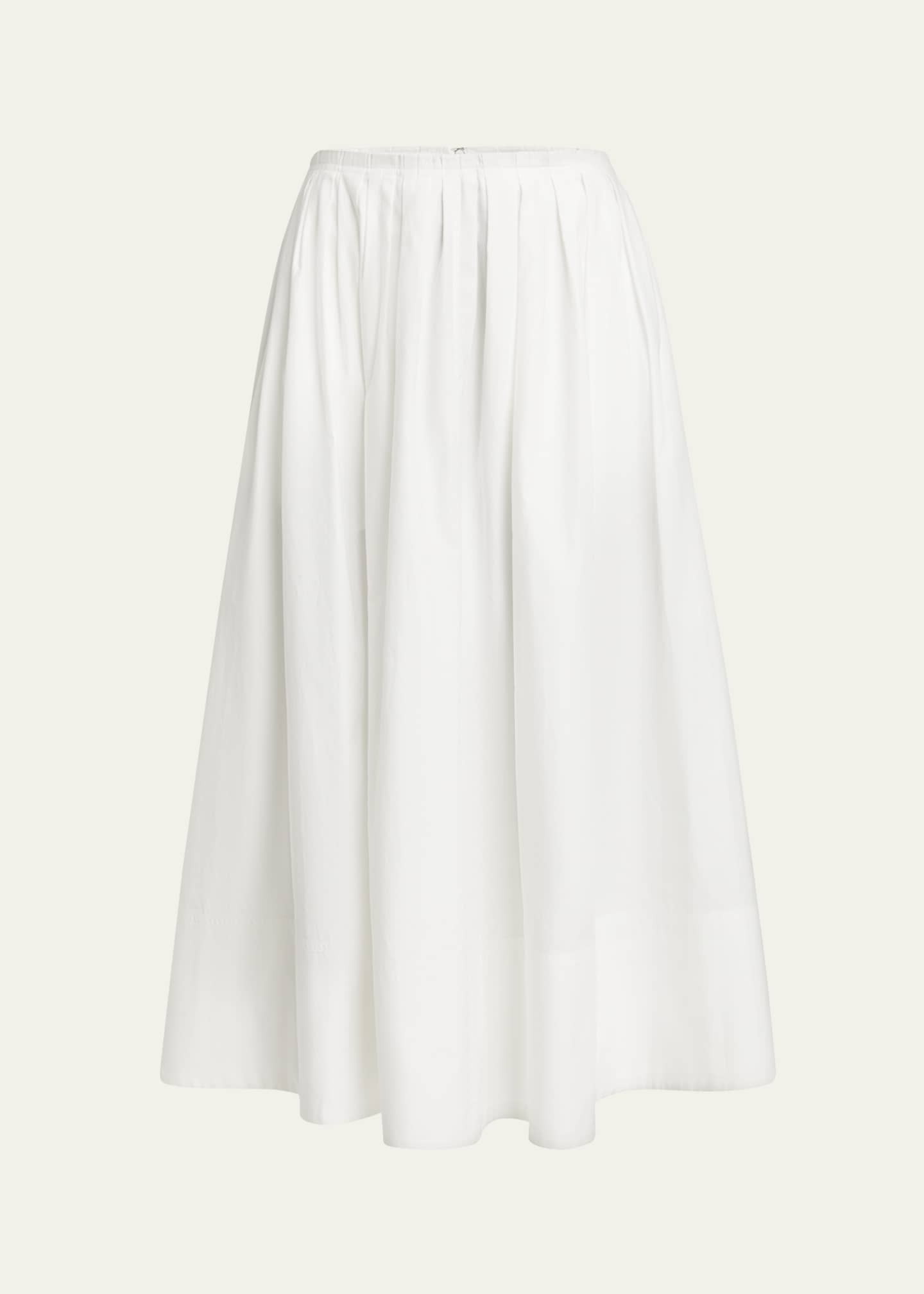 Proenza Schouler White Label Austin A-Line Cotton Sateen Skirt Image 1 of 5