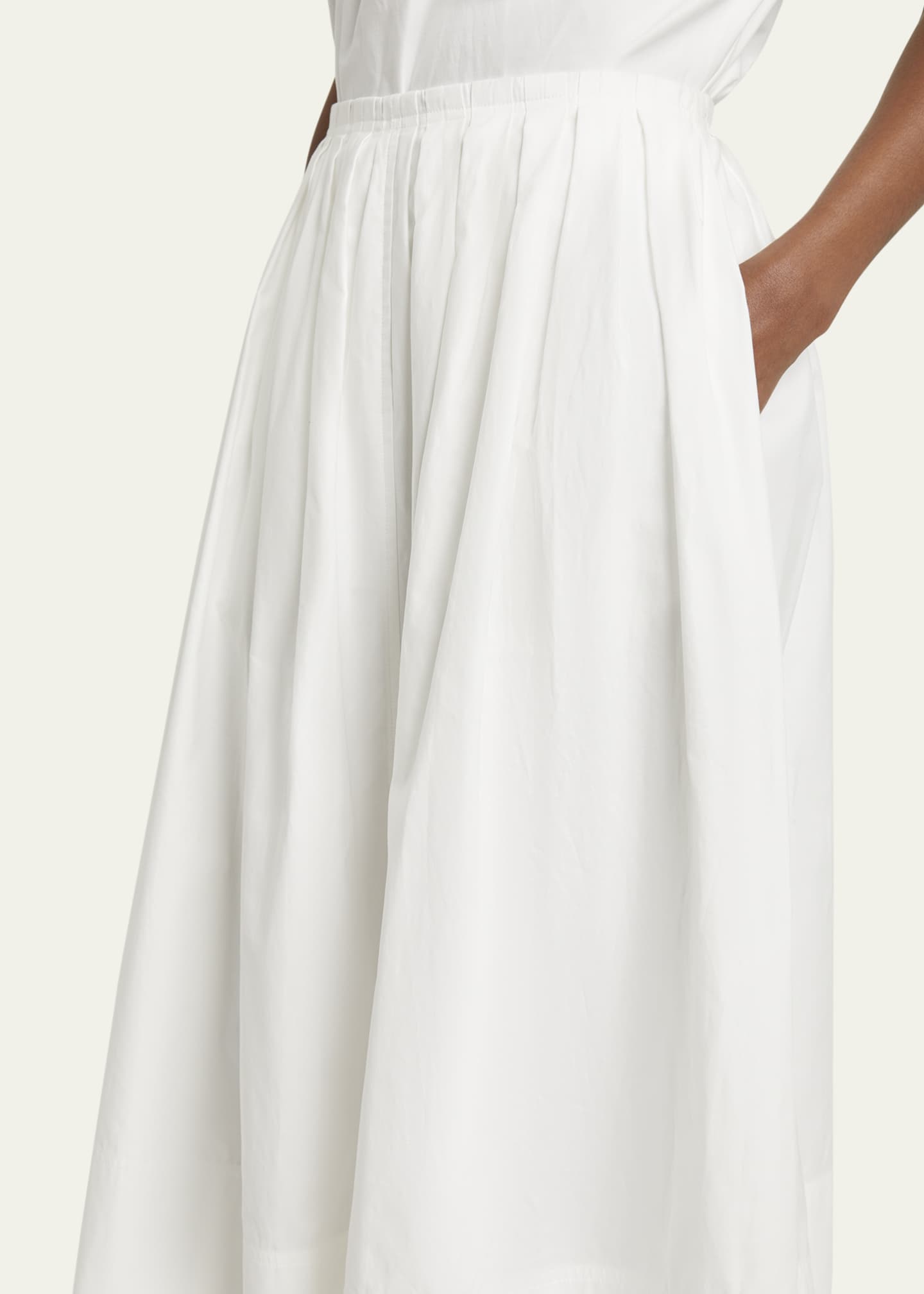 Proenza Schouler White Label Austin A-Line Cotton Sateen Skirt Image 5 of 5