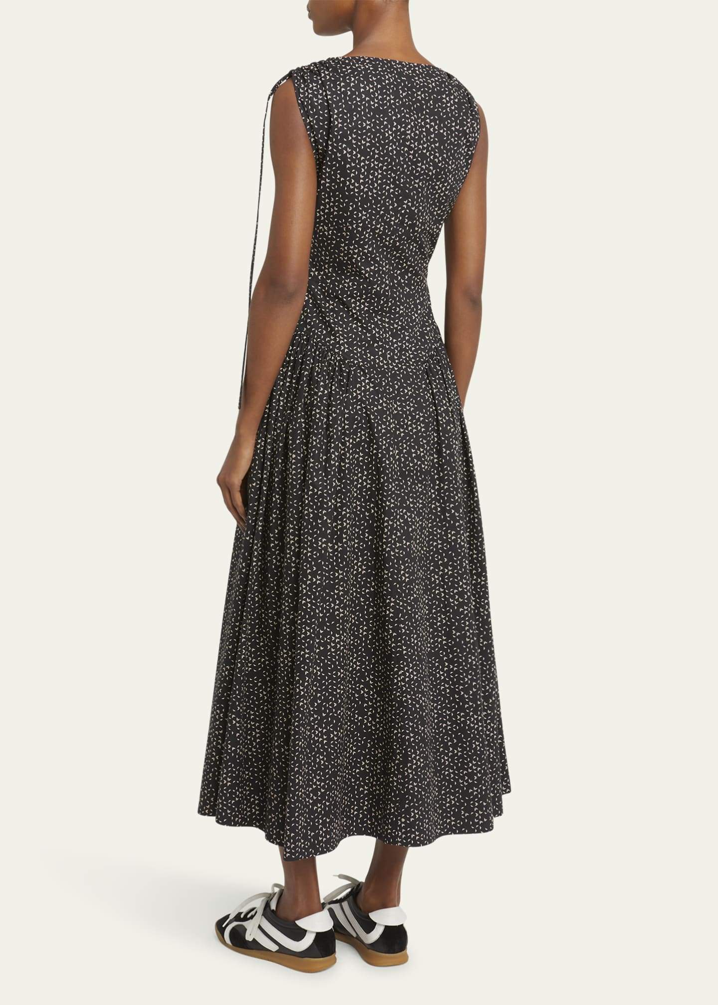 Proenza Schouler White Label Clayton Printed Poplin Drop-Waist Dress Image 3 of 5
