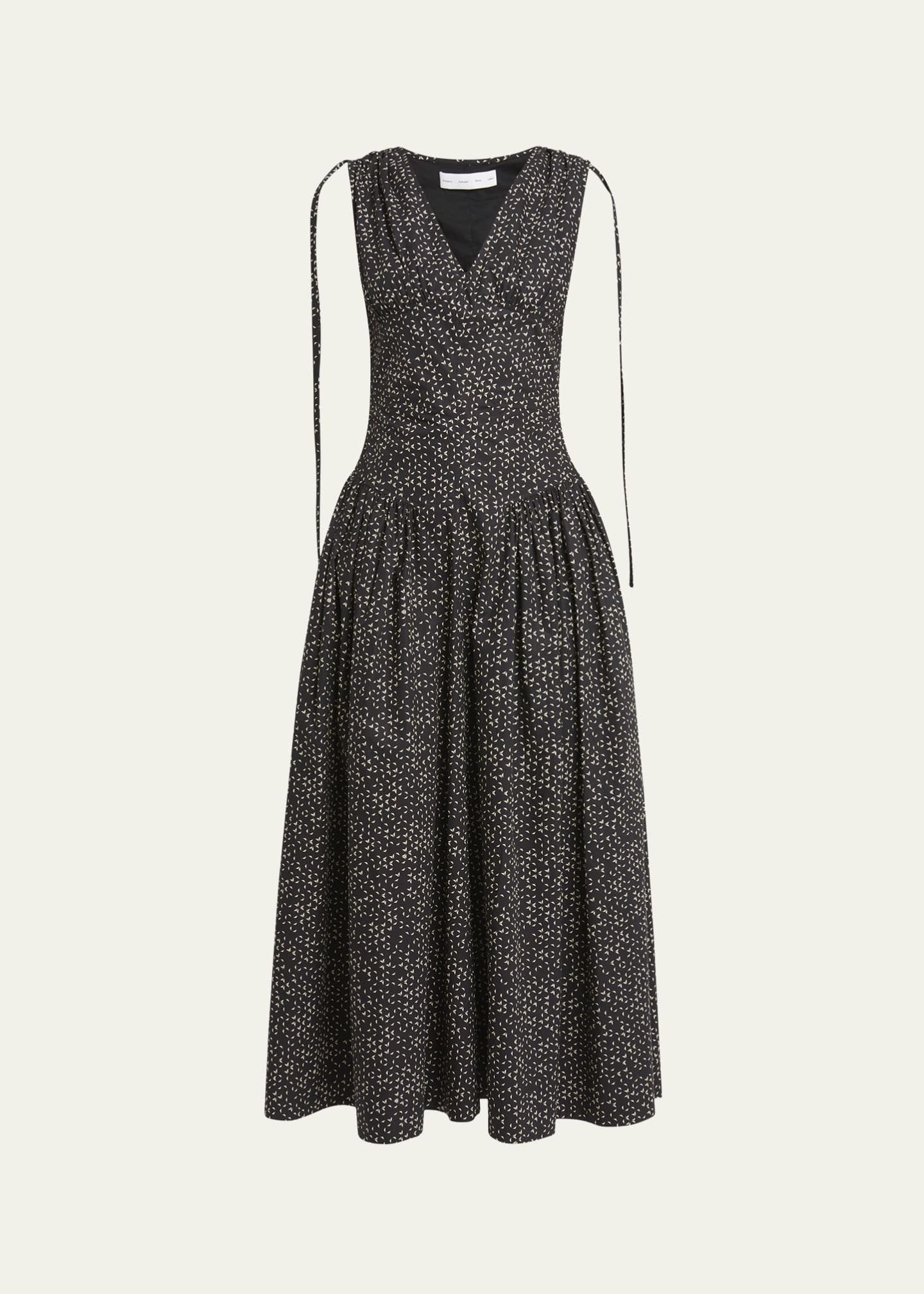 Proenza Schouler White Label Clayton Printed Poplin Drop-Waist Dress Image 1 of 5