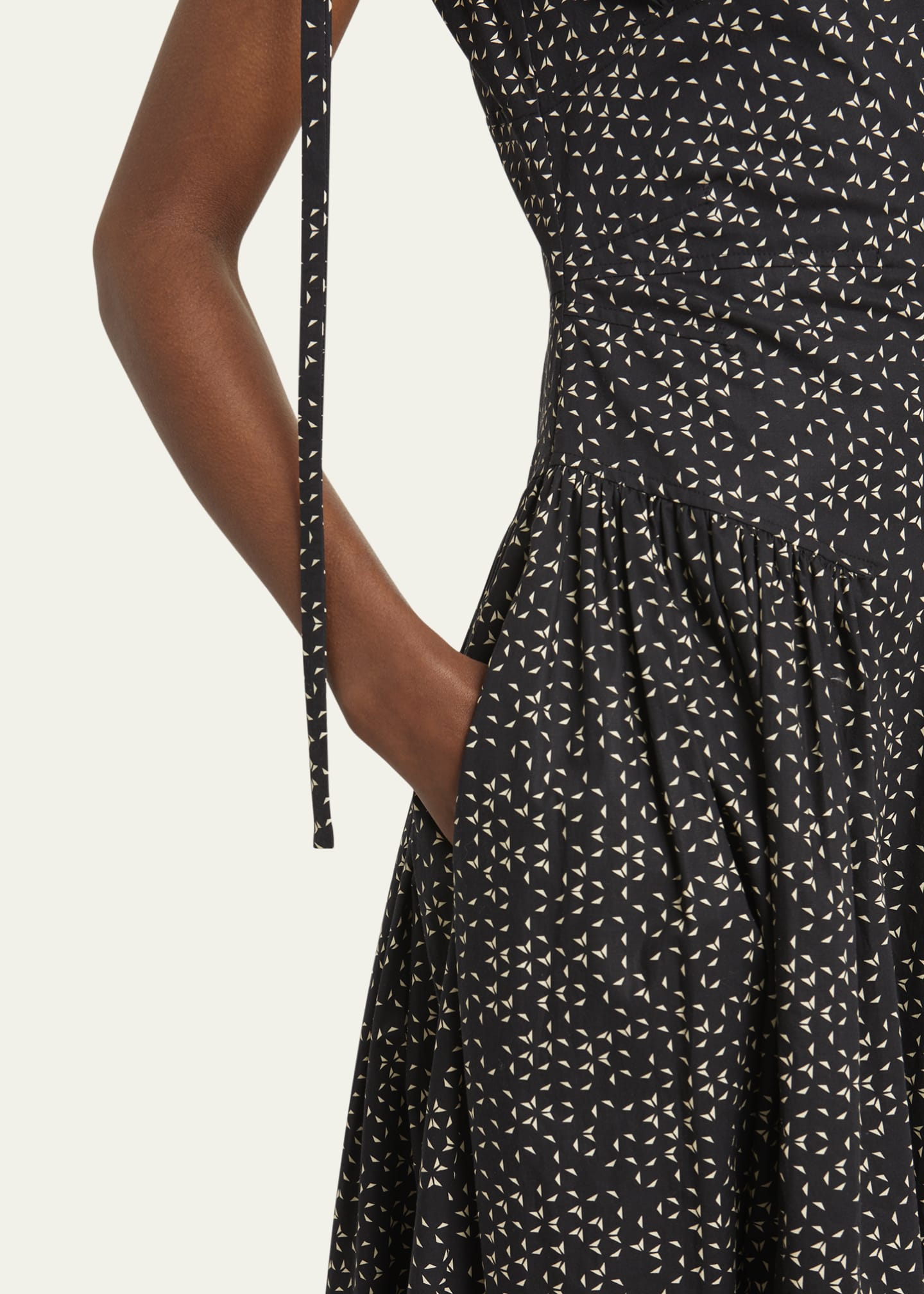 Proenza Schouler White Label Clayton Printed Poplin Drop-Waist Dress Image 5 of 5