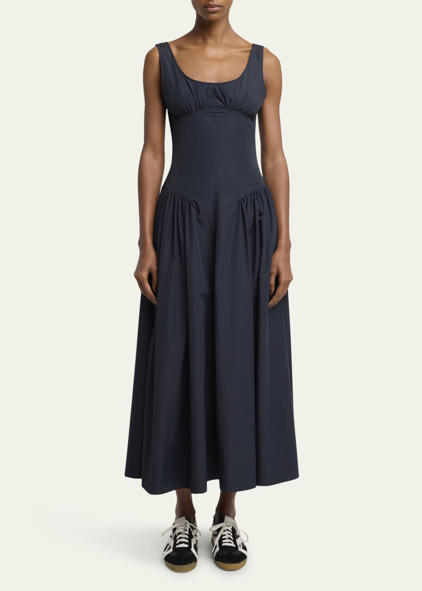 Proenza Schouler PSWL Kendall Sleeveless Technical Cotton Midi Dress Image 2 of 5