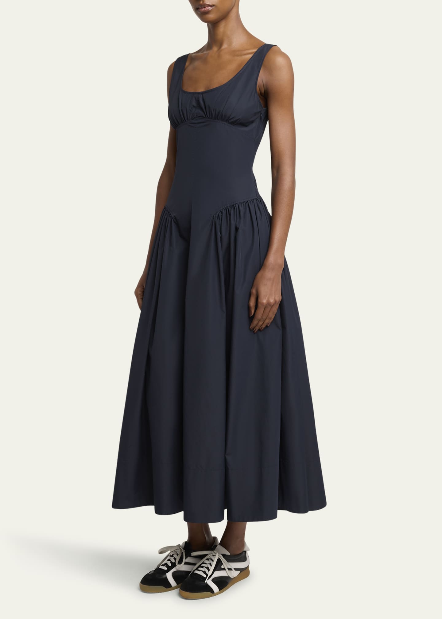 Proenza Schouler PSWL Kendall Sleeveless Technical Cotton Midi Dress Image 4 of 5