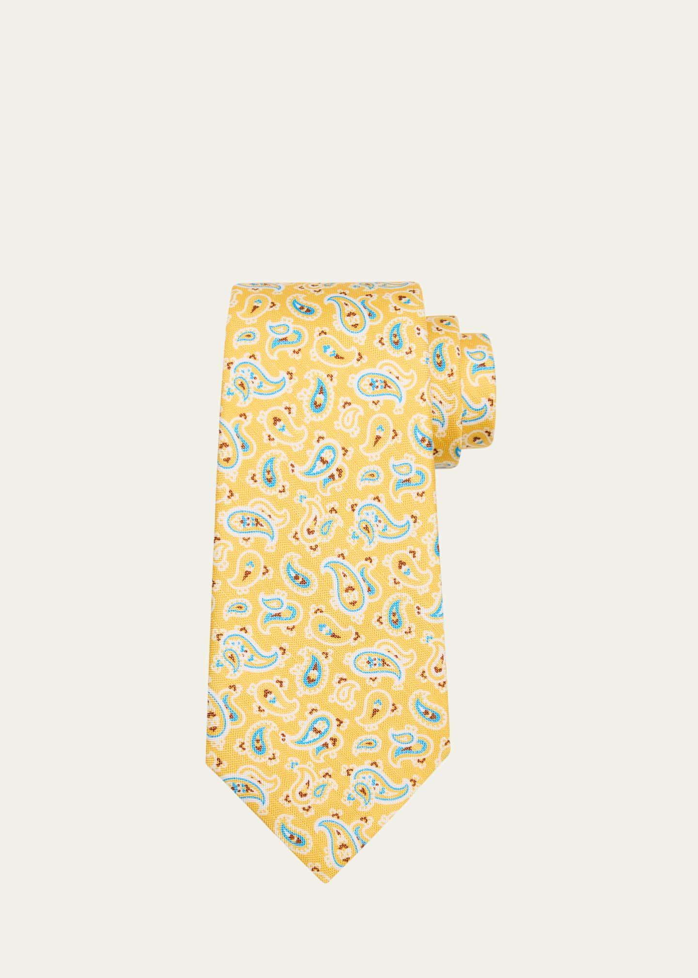 Kiton Men's Disco Paisley Silk 7-Fold Tie