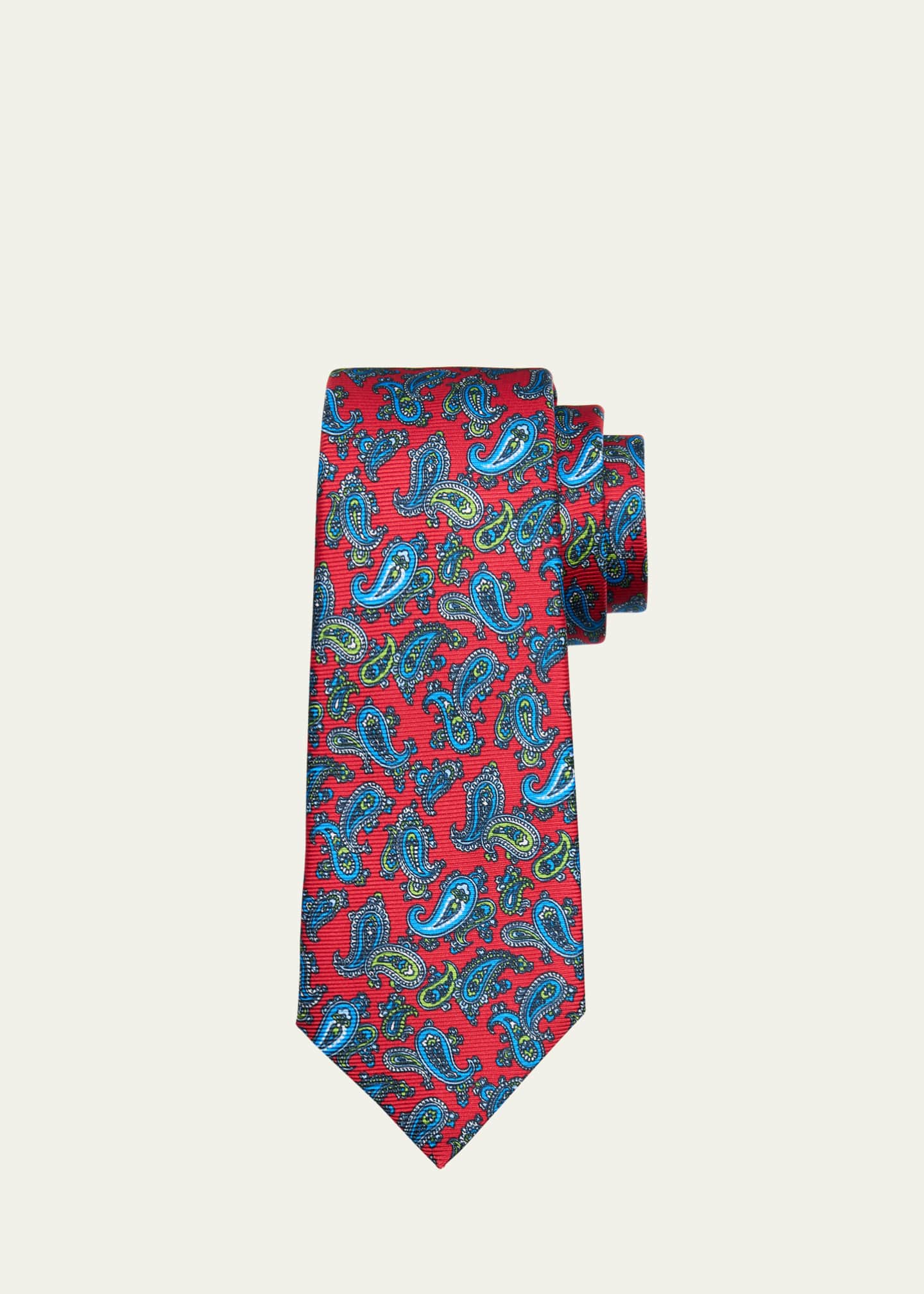 Kiton Men's Paisley Silk 7-Fold Tie