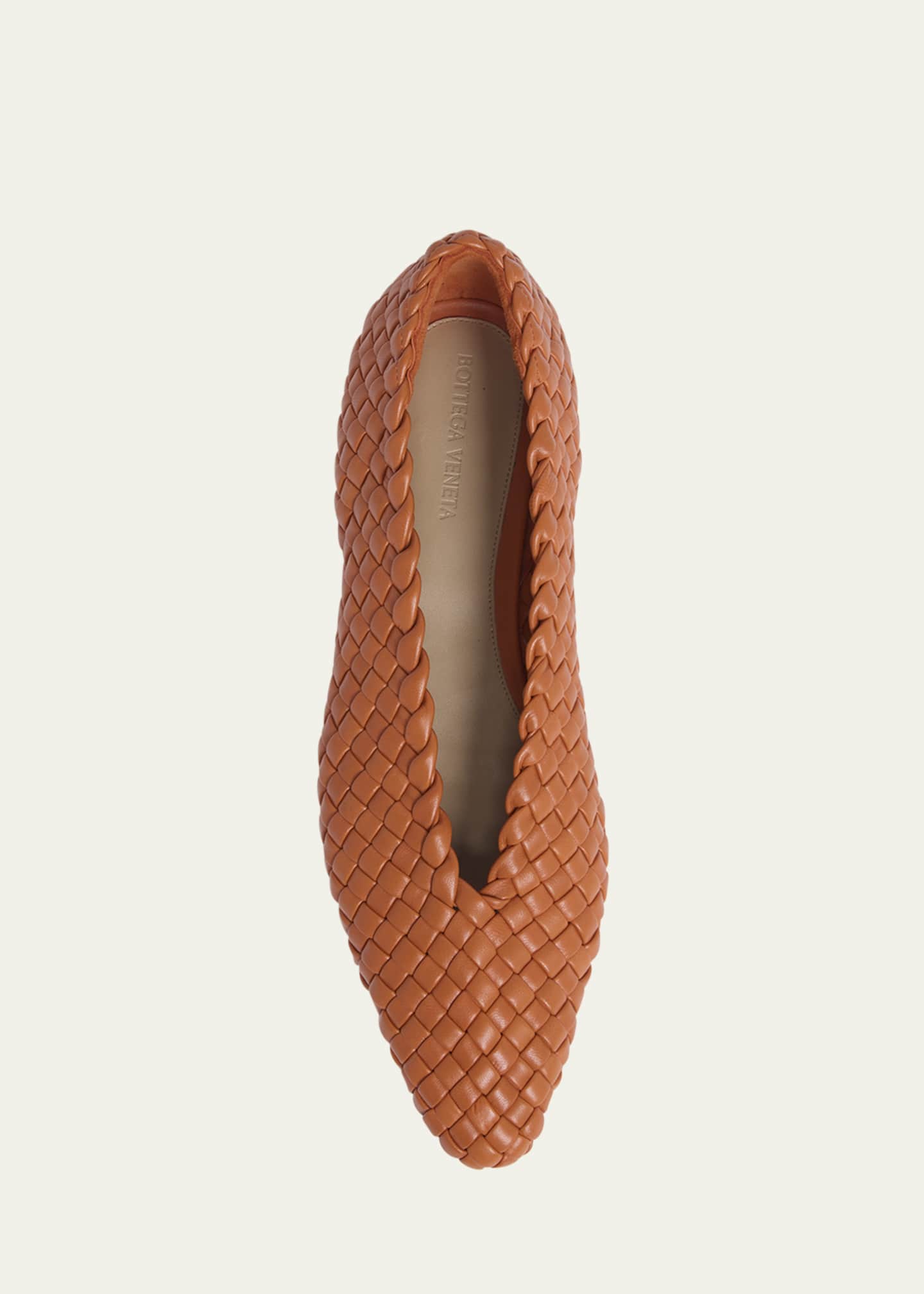 Bottega Veneta Mini Lido Intrecciato Leather Ballerina Flats Image 6 of 6