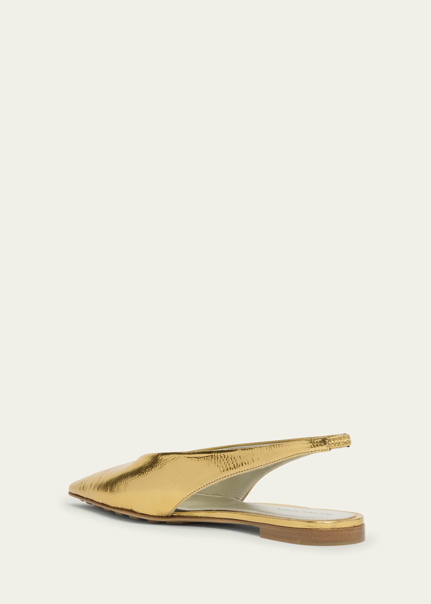 Bottega Veneta Metallic Leather Slingback Ballerina Flats Image 4 of 6