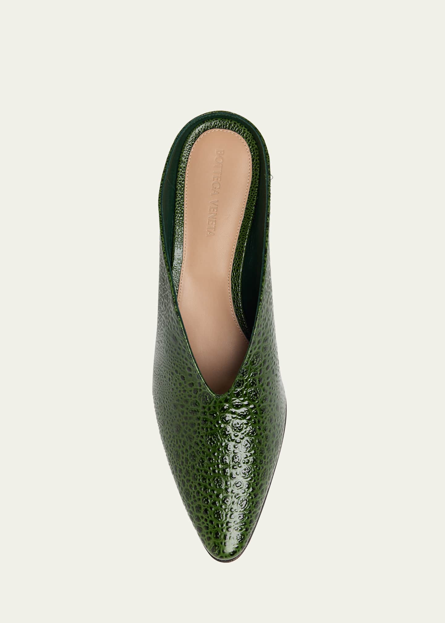 Bottega Veneta Frog-Print Leather Kitten-Heel Mules Image 6 of 6
