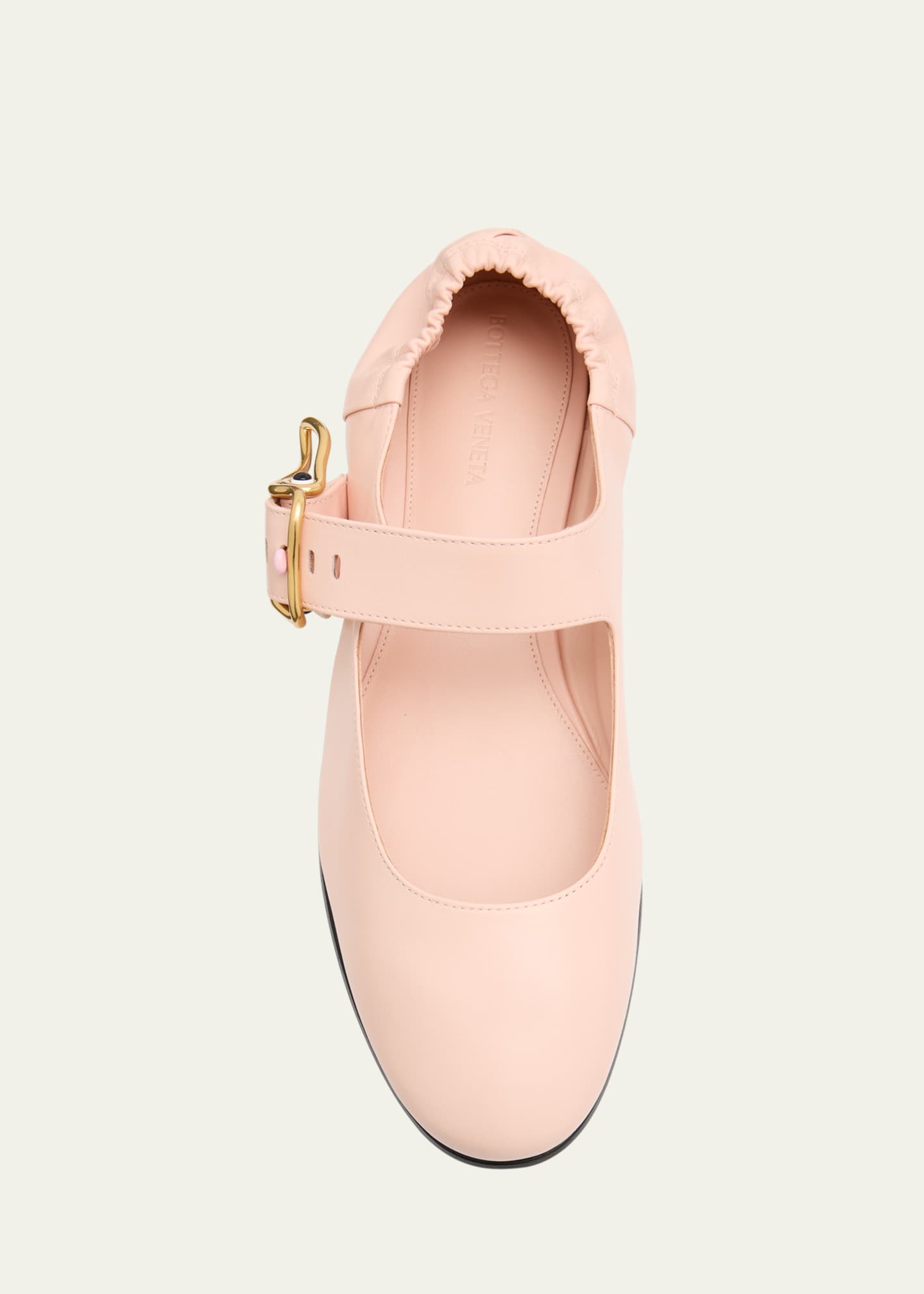 Bottega Veneta Astaire Leather Rabbit Mary Jane Ballerina Flats Image 5 of 5