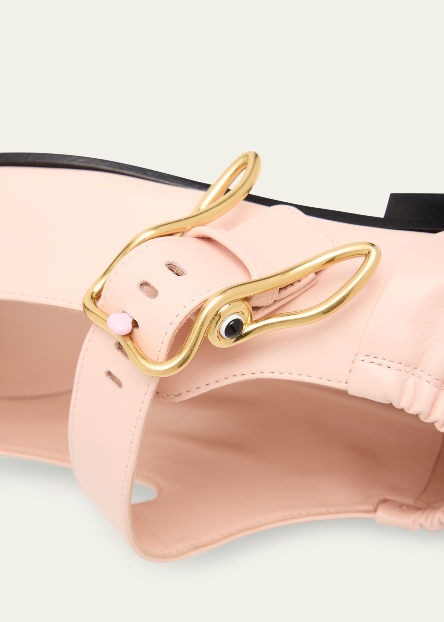 Bottega Veneta Astaire Leather Rabbit Mary Jane Ballerina Flats Image 4 of 5