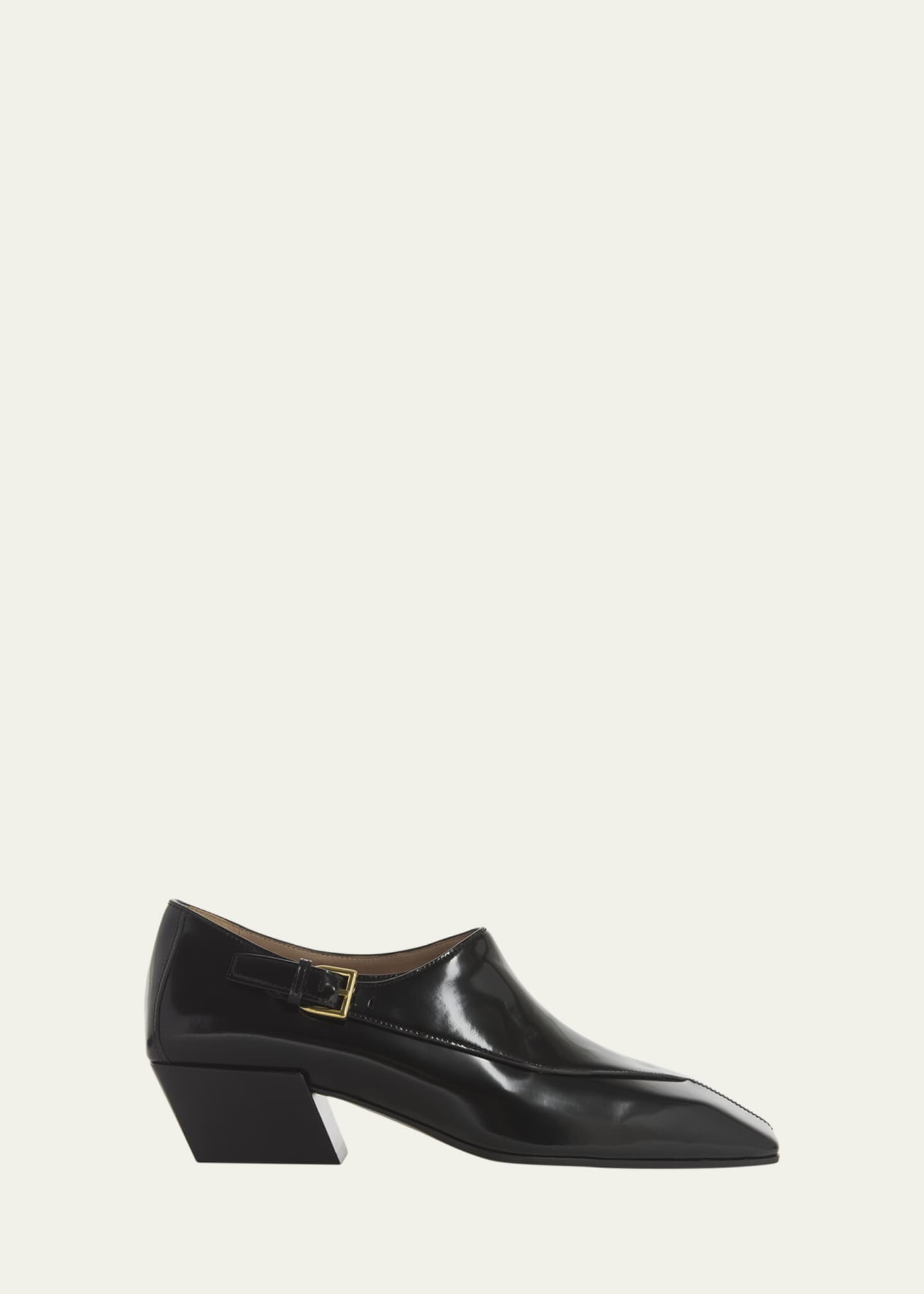 Bottega Veneta Okinawa Leather Monk Square-Toe Loafers Image 1 of 6
