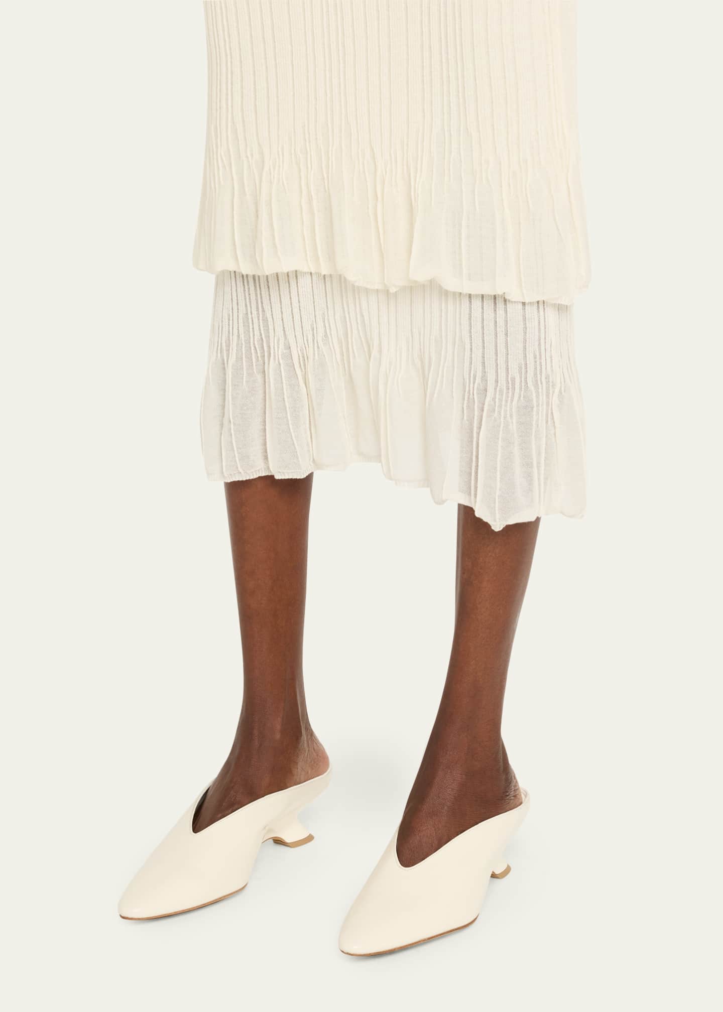 Bottega Veneta Bounty Vinyl Kitten-Heel Mules Image 2 of 6