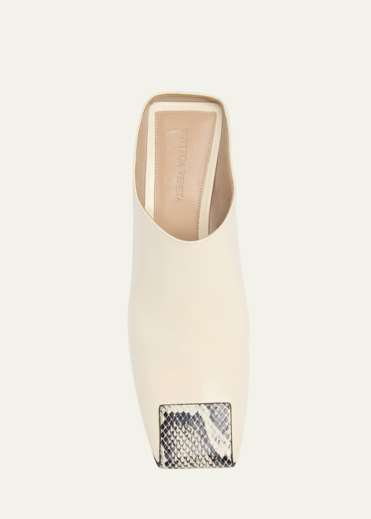 Bottega Veneta Okinawa Mixed Leather Square-Toe Mules Image 6 of 6